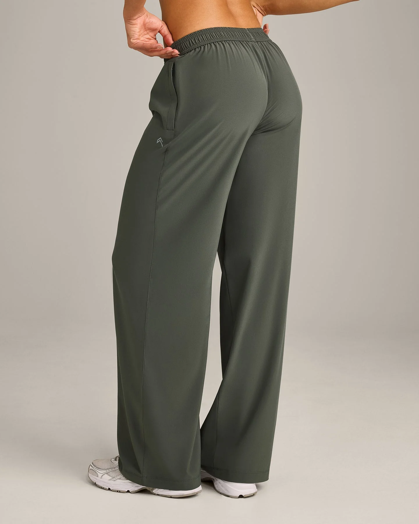 AirMove™ Straight Leg Pants with Reflective Logo | Dark Khaki - Image 2