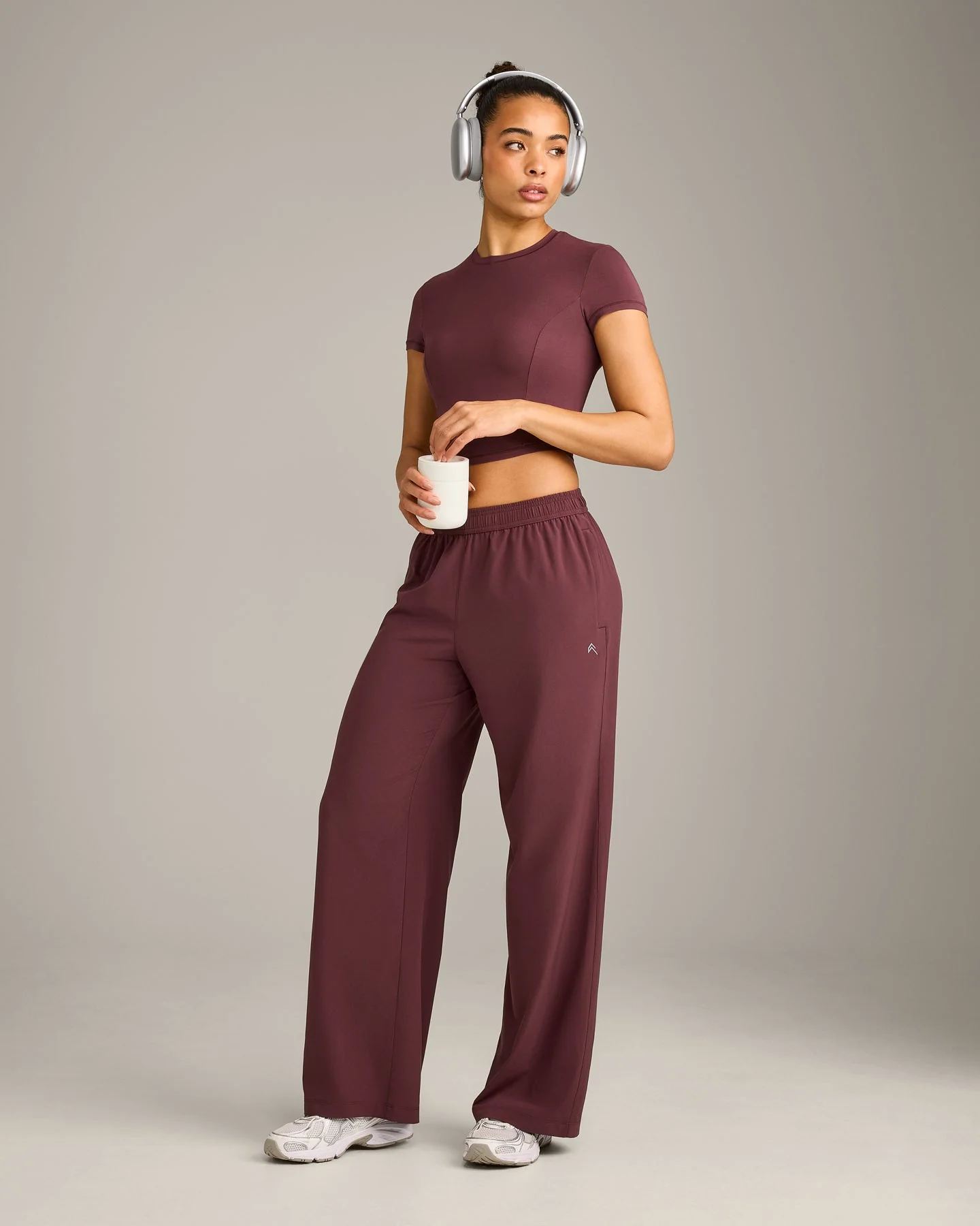 AirMove™ Straight Leg Pants with Reflective Logo | Velvet Mocha - Image 3