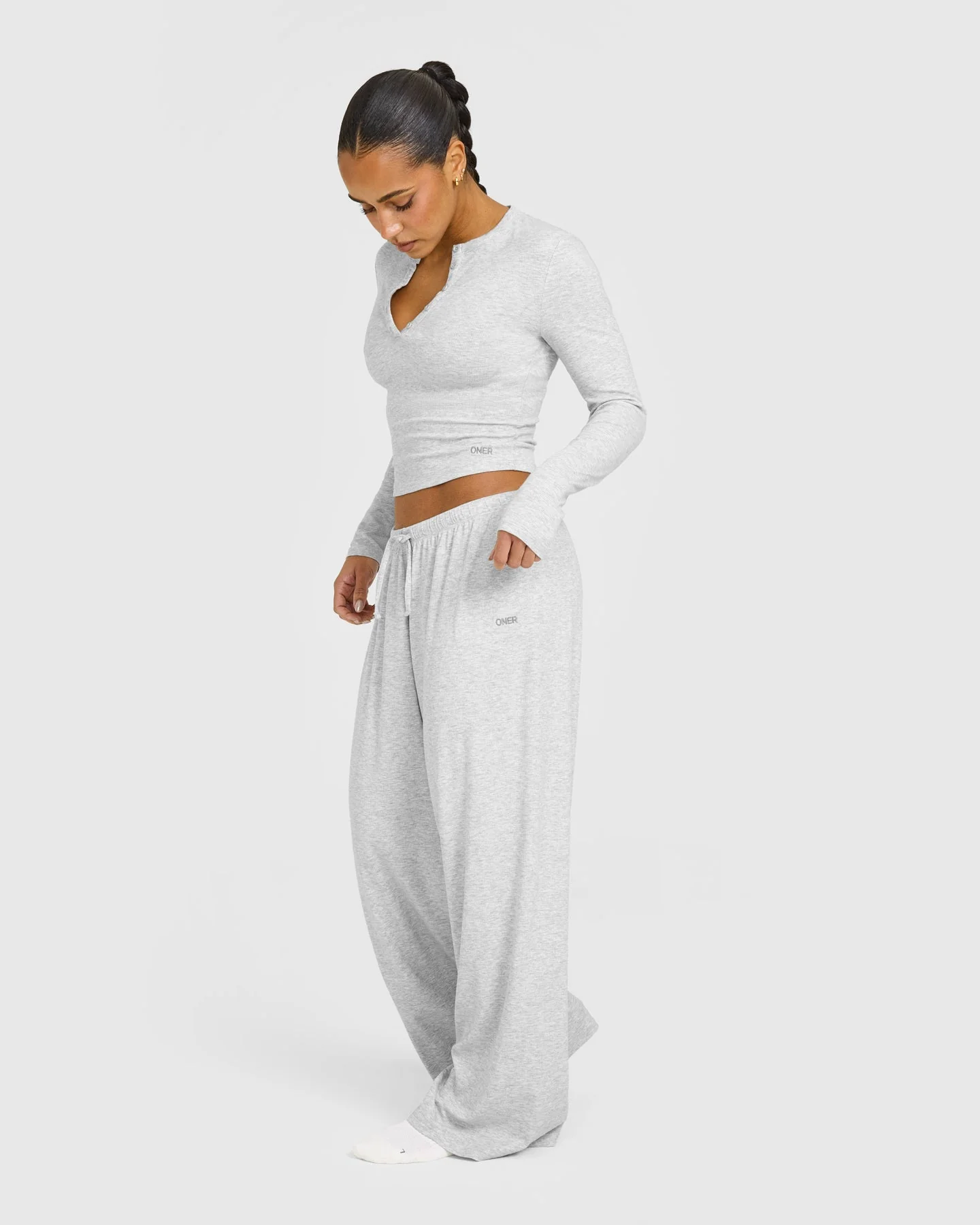At Home Night Bottoms | Grey Marl - Image 3