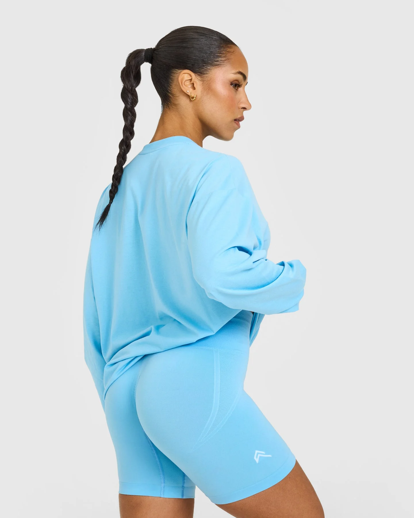 Classic Oversized Lightweight Long Sleeve Top | Arctic Blue - Image 2