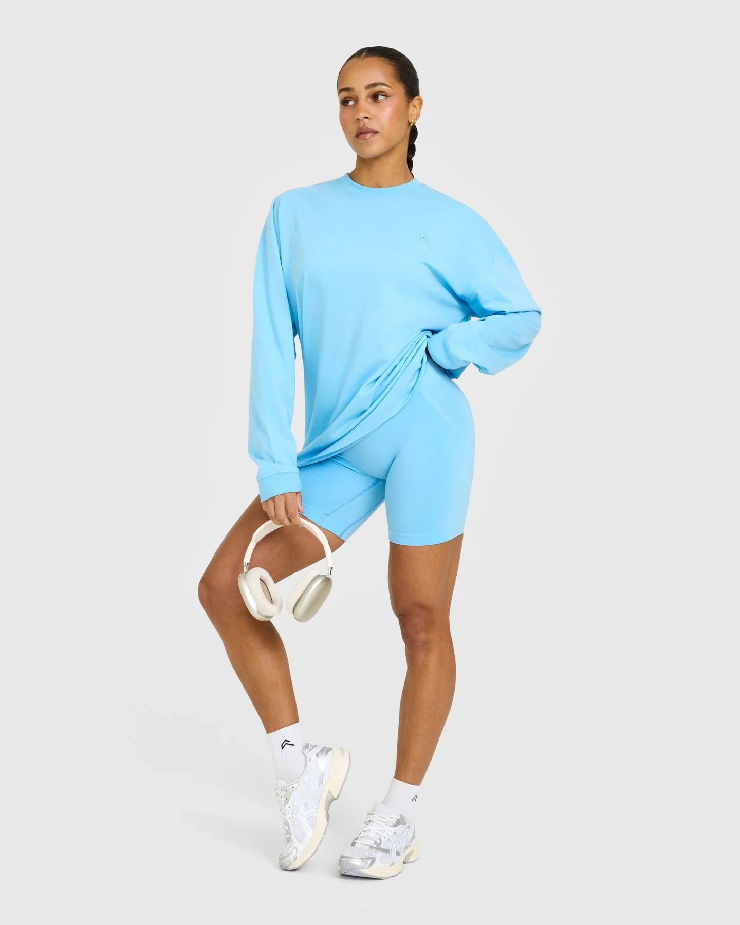 Classic Oversized Lightweight Long Sleeve Top | Arctic Blue - Image 3