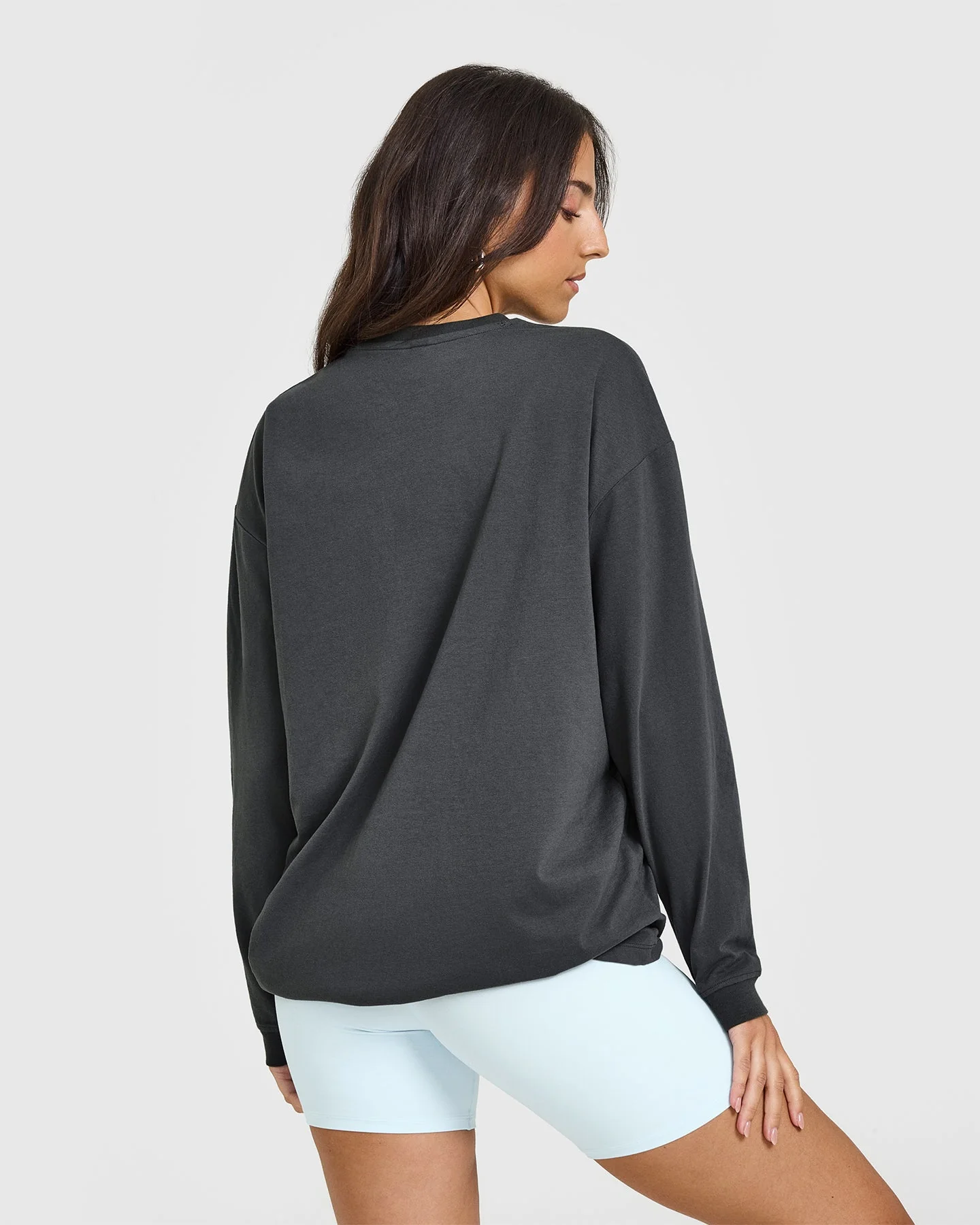 Classic Oversized Lightweight Long Sleeve Top | Coal - Image 2