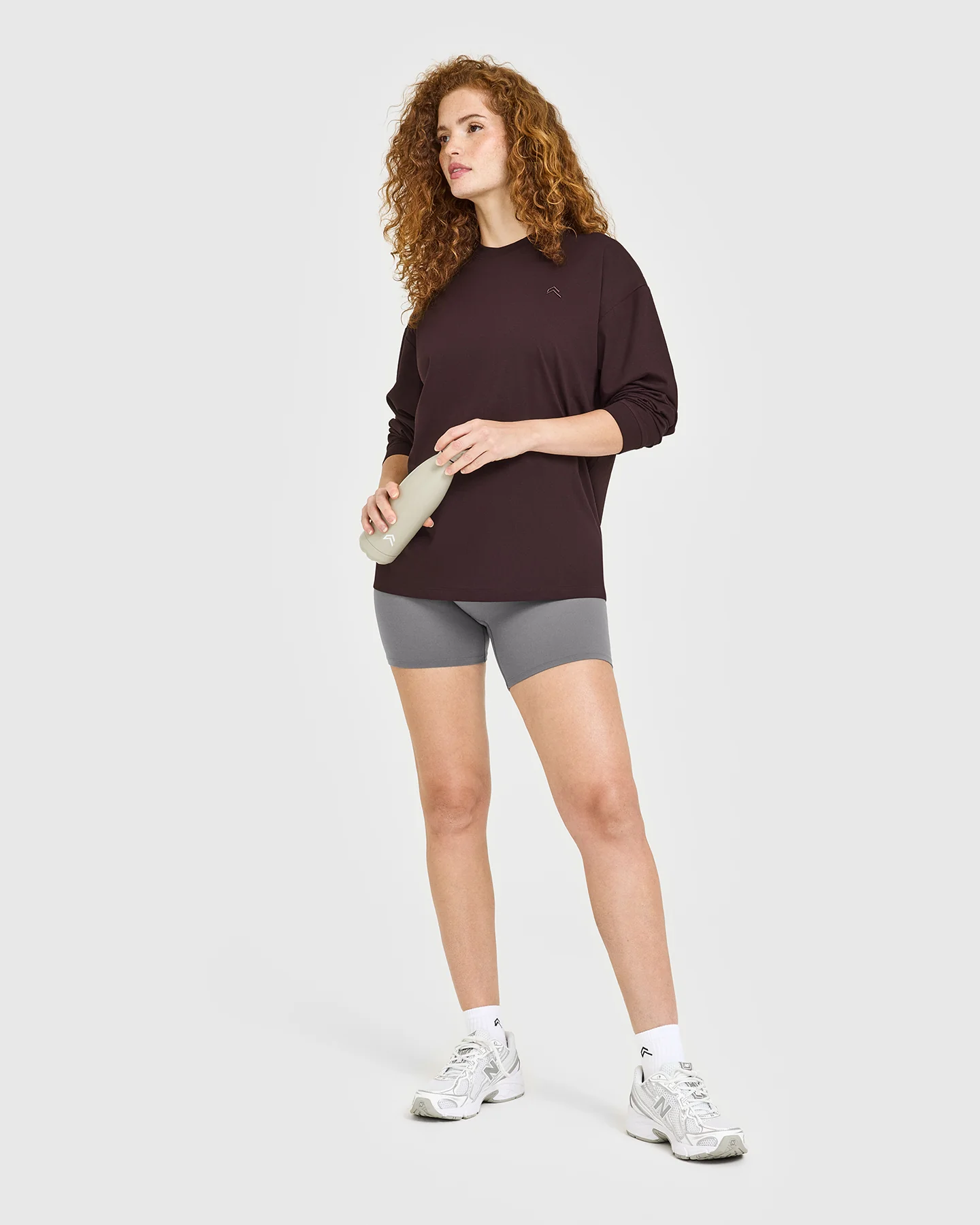 Classic Oversized Lightweight Long Sleeve Top | Plum Brown - Image 4