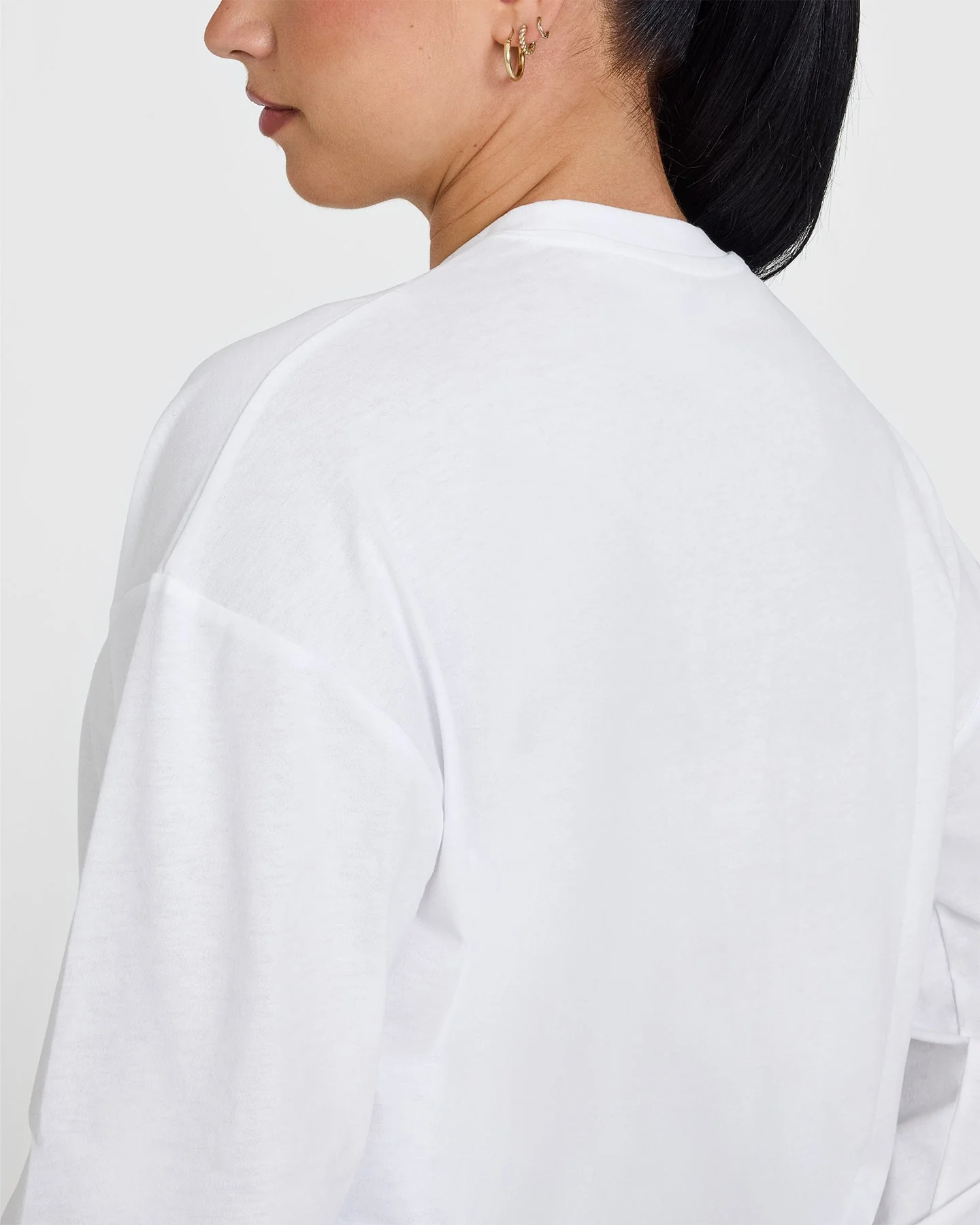 Classic Oversized Lightweight Long Sleeve Top | White - Image 5