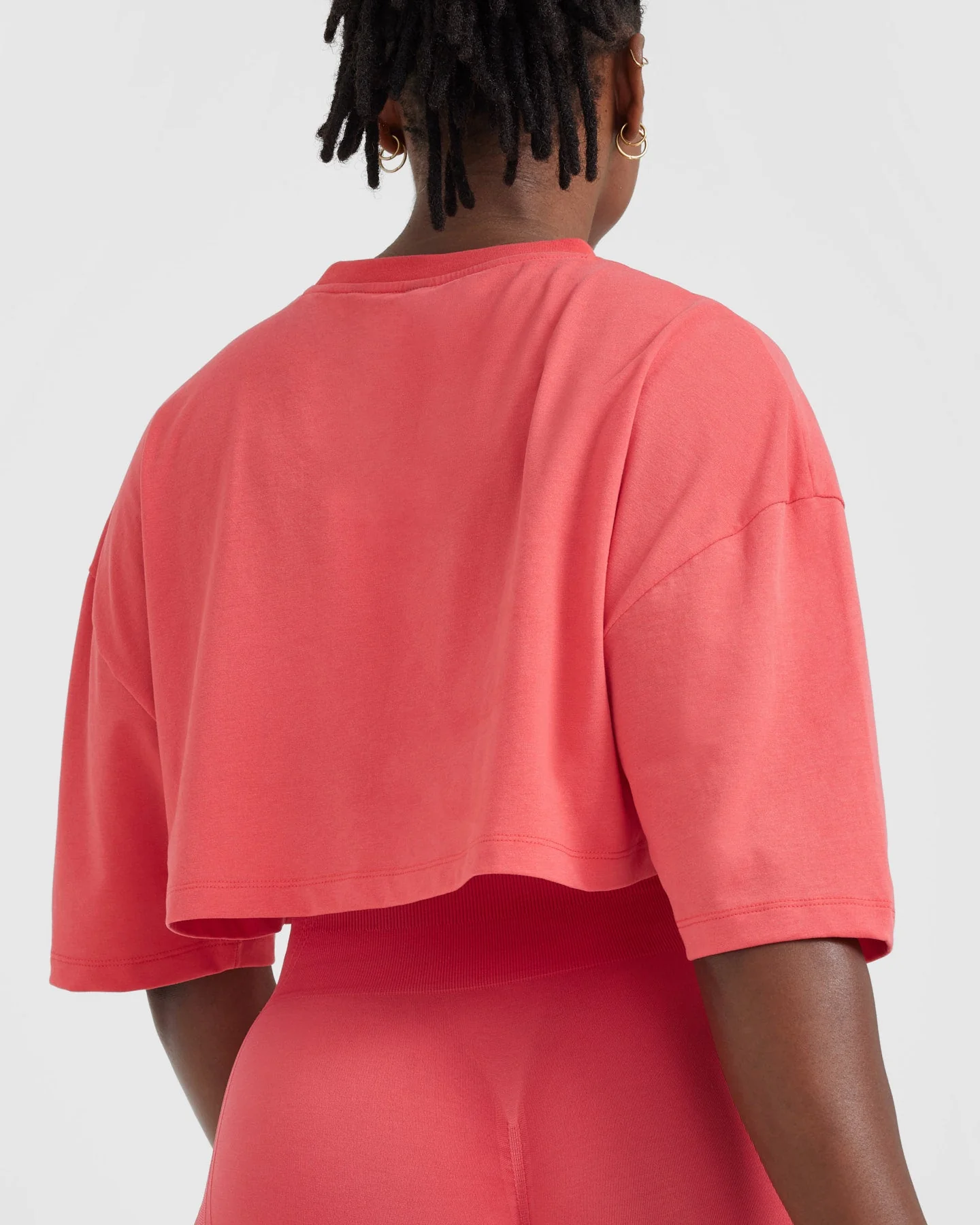 Classic Relaxed Crop Lightweight T-Shirt | Washed Sweet Red - Image 5