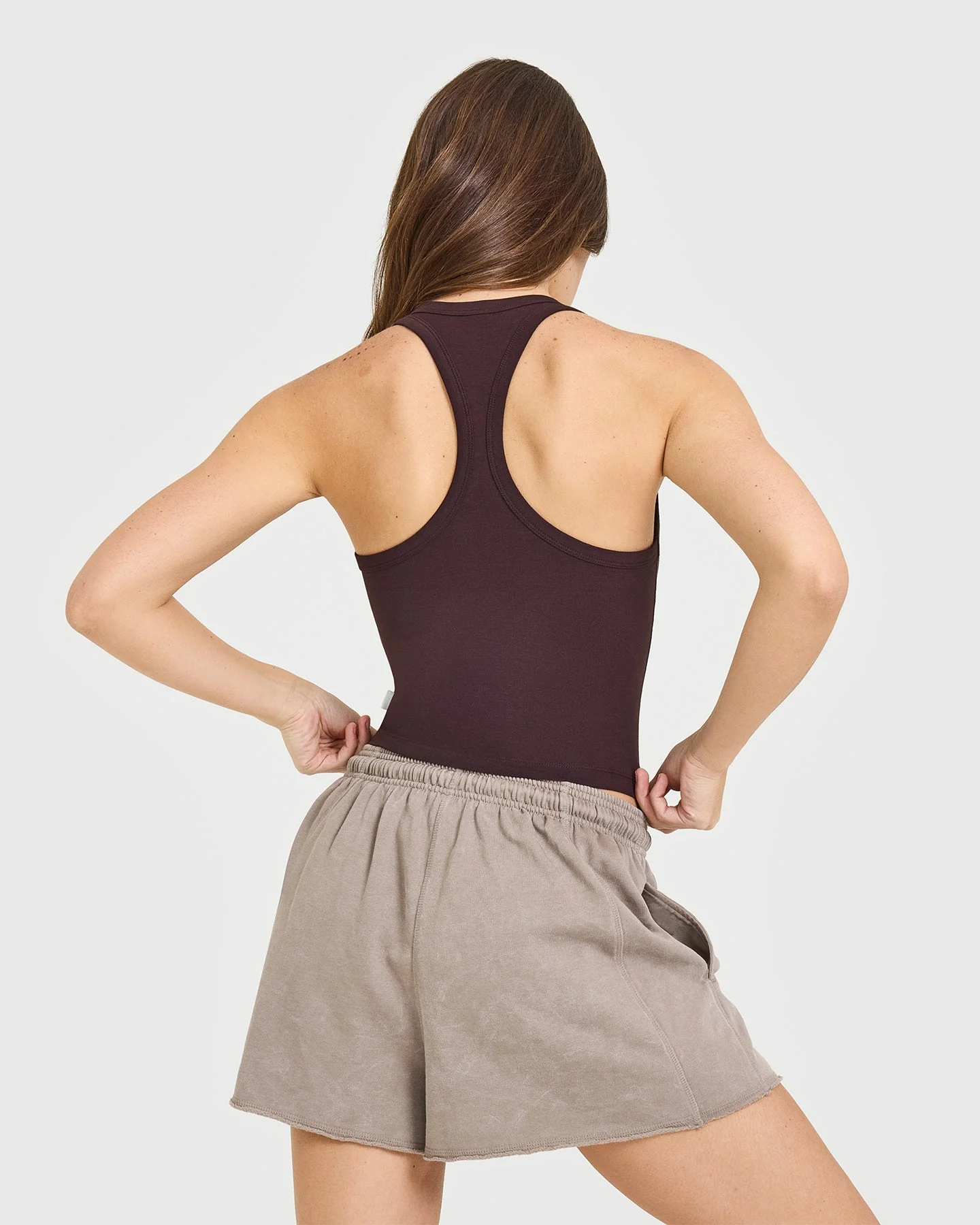 Cotton Fitted Mid Vest | Plum Brown - Image 2