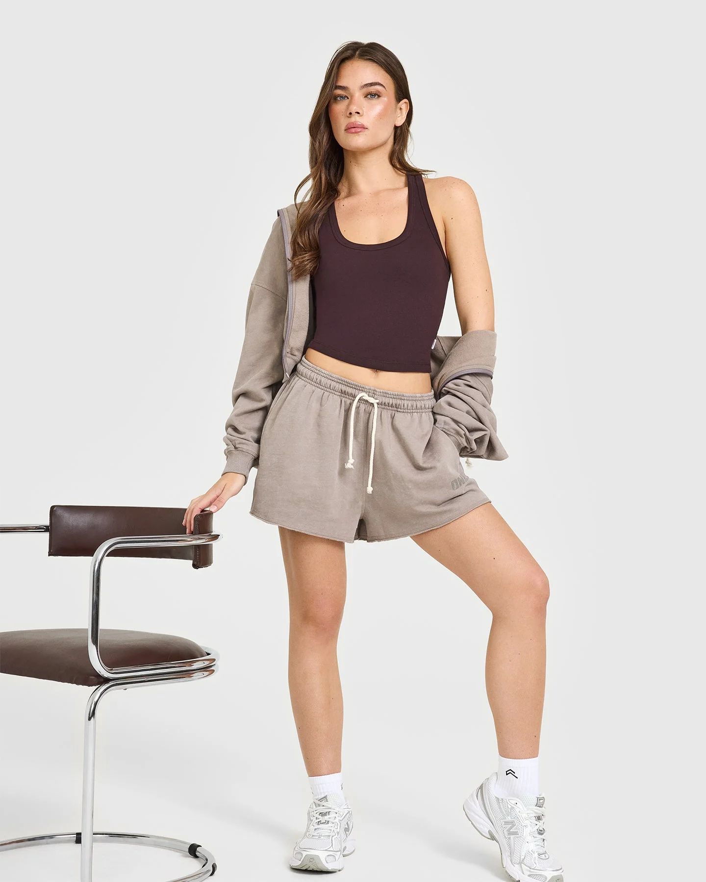 Cotton Fitted Mid Vest | Plum Brown - Image 3