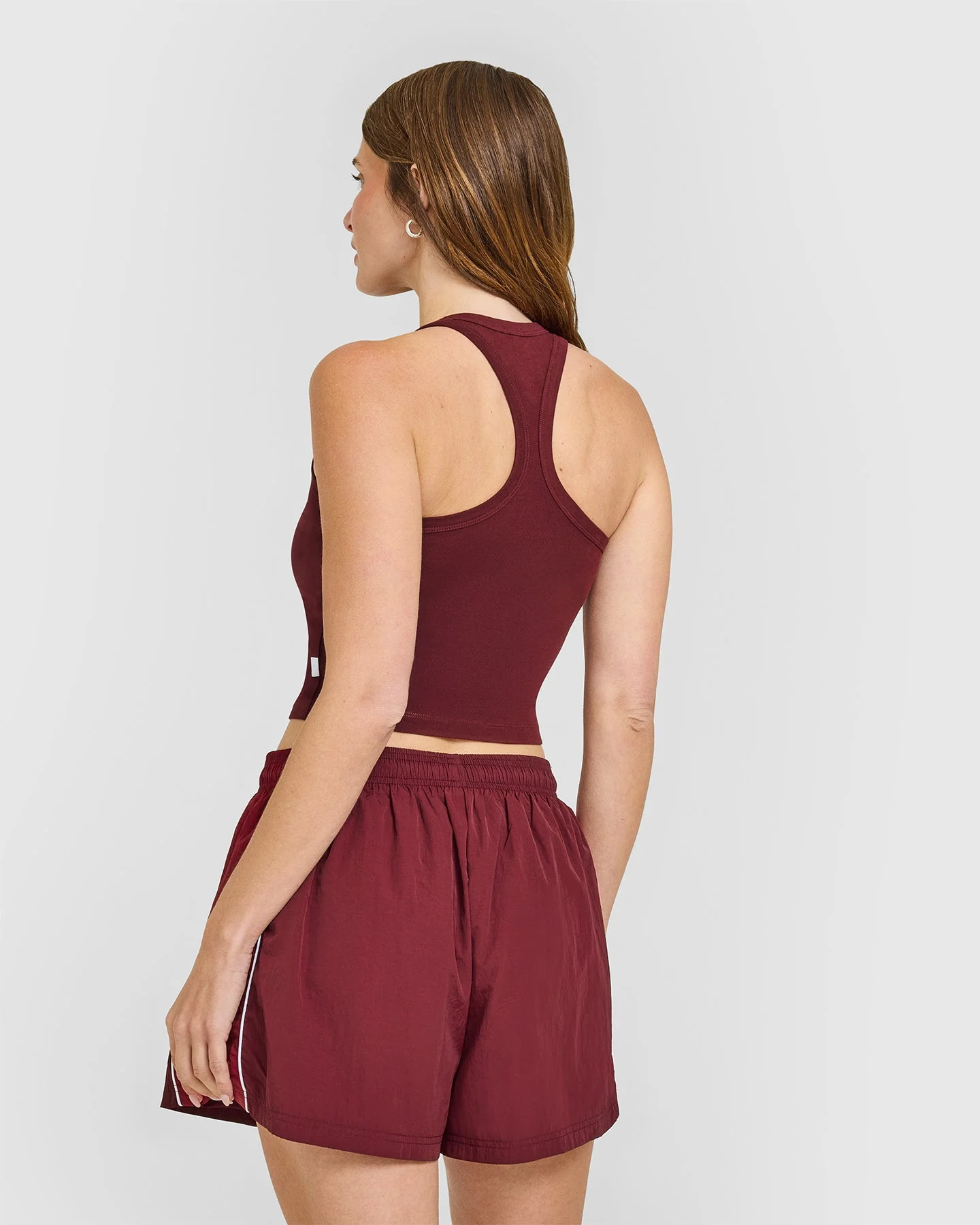 Cotton Fitted Mid Vest | Rosewood - Image 2