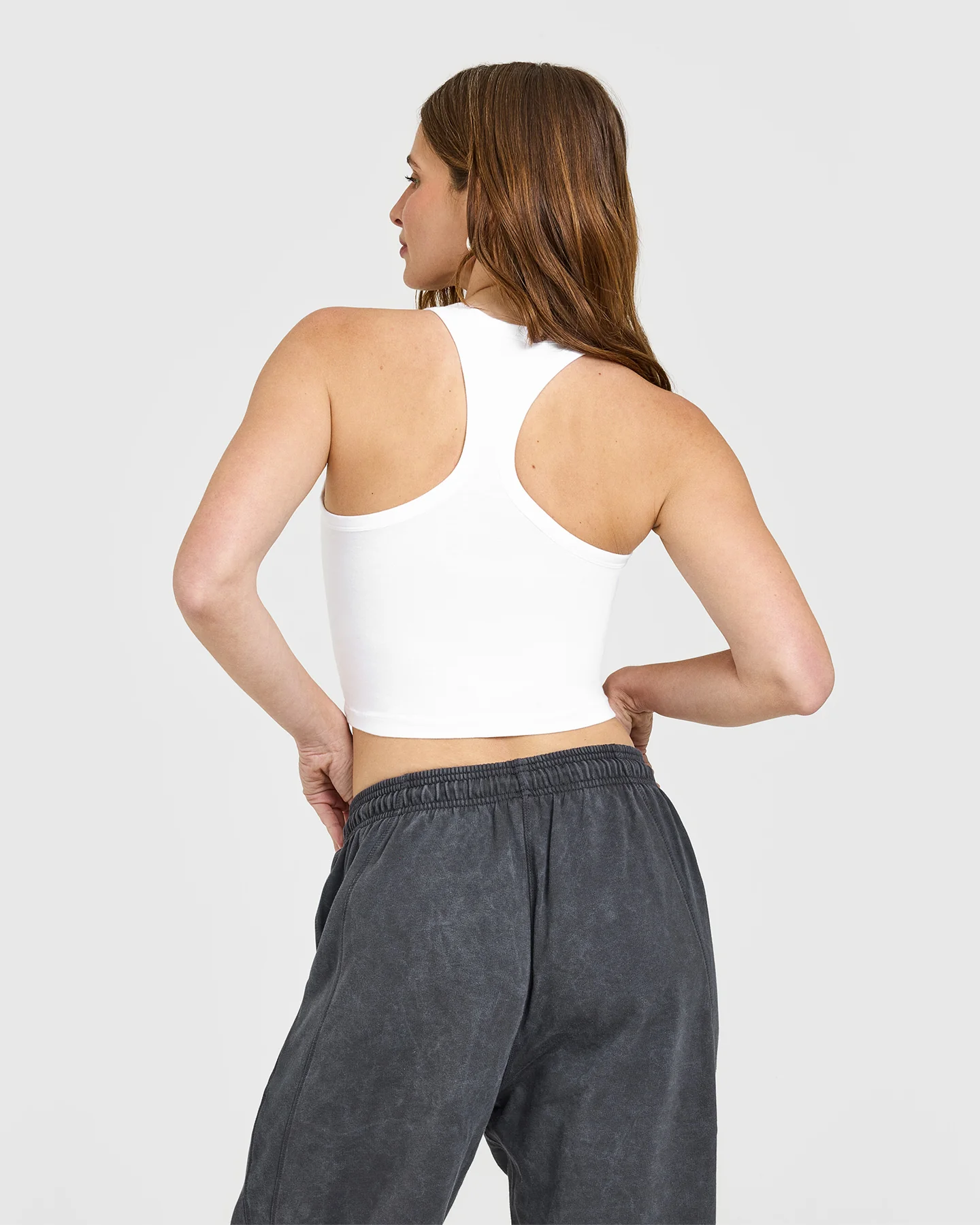 Cotton Fitted Mid Vest | White - Image 4
