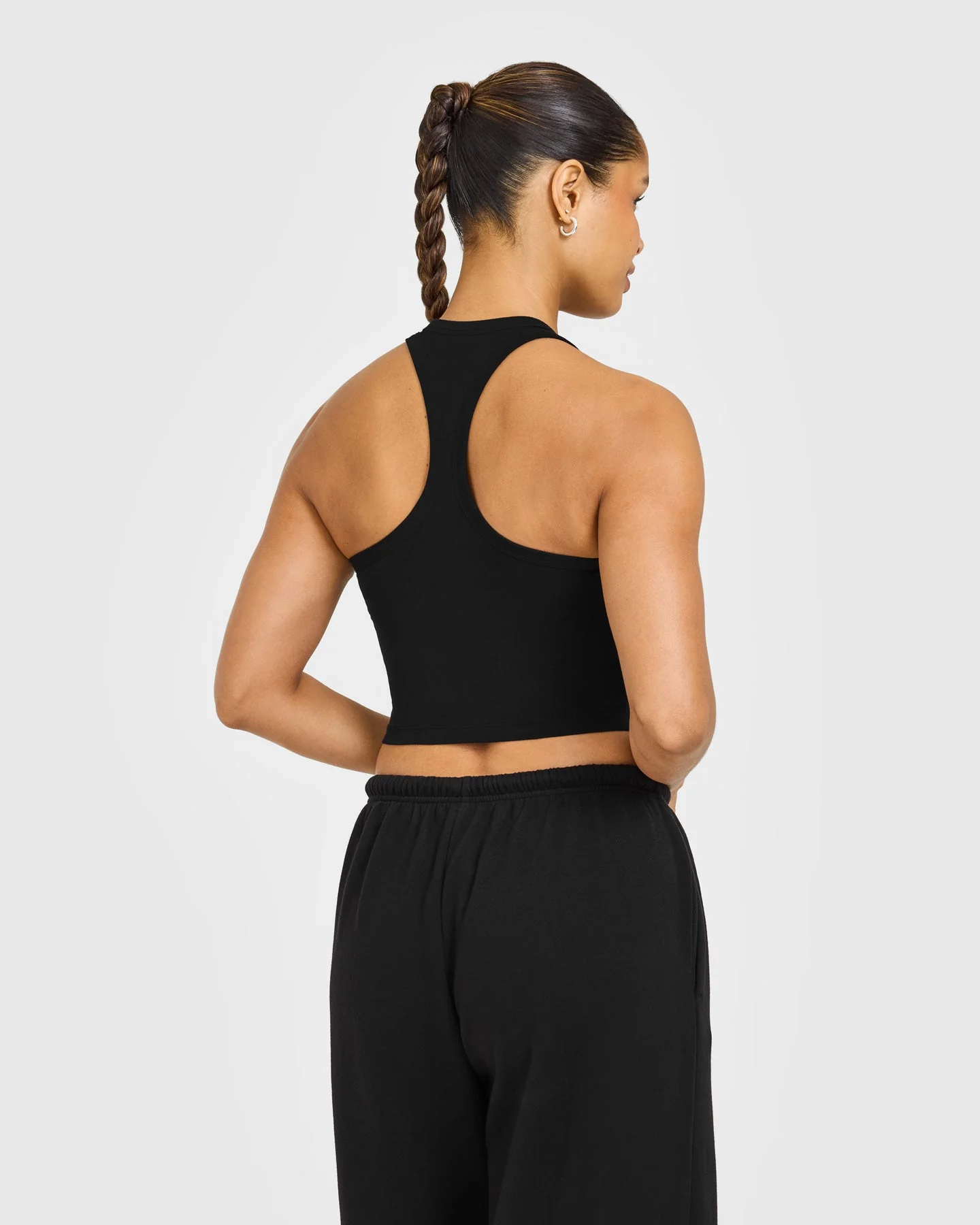 Cotton Fitted Mid Vest with Grey Logo | Black - Image 6