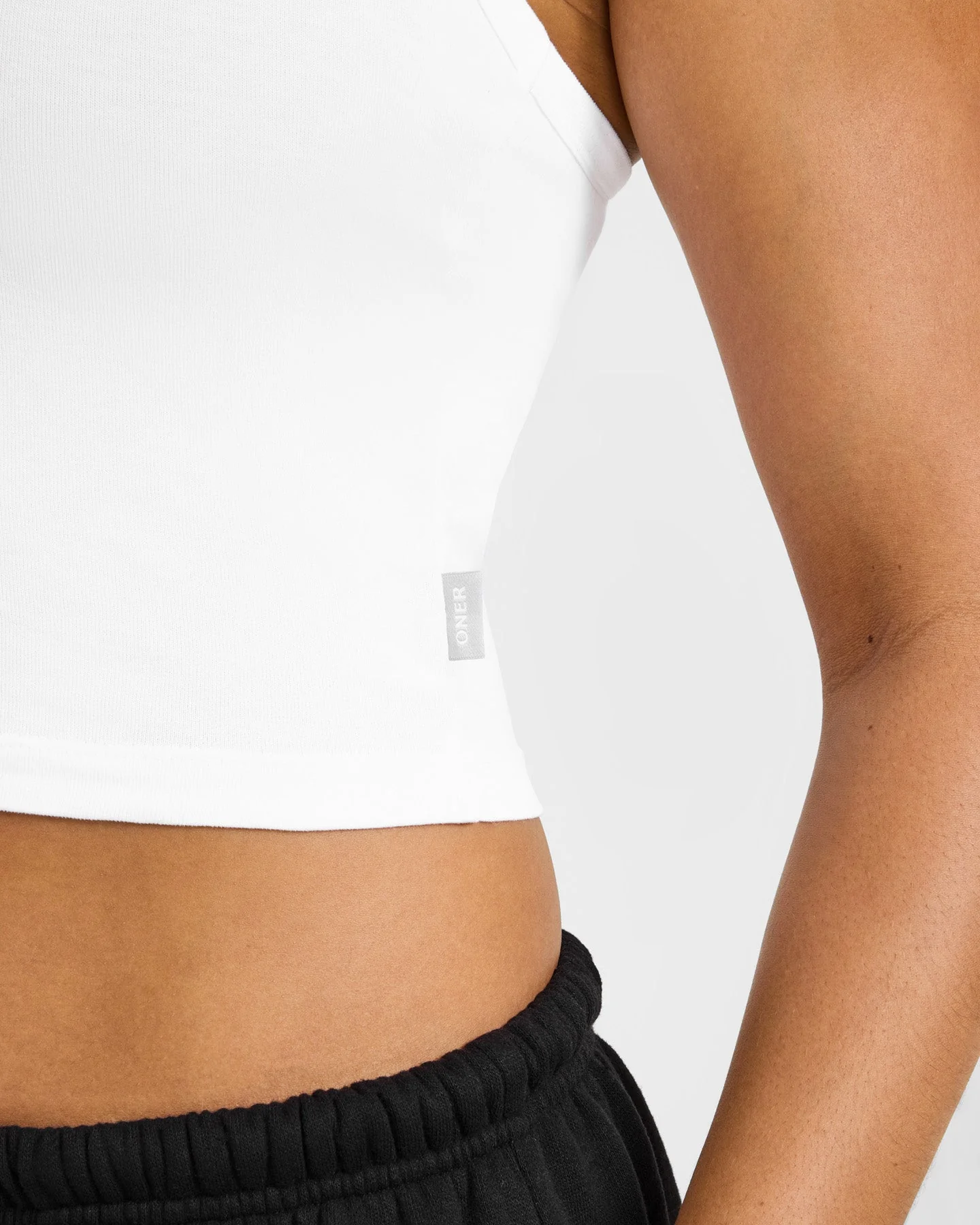 Cotton Fitted Mid Vest with Grey Logo | White - Image 5