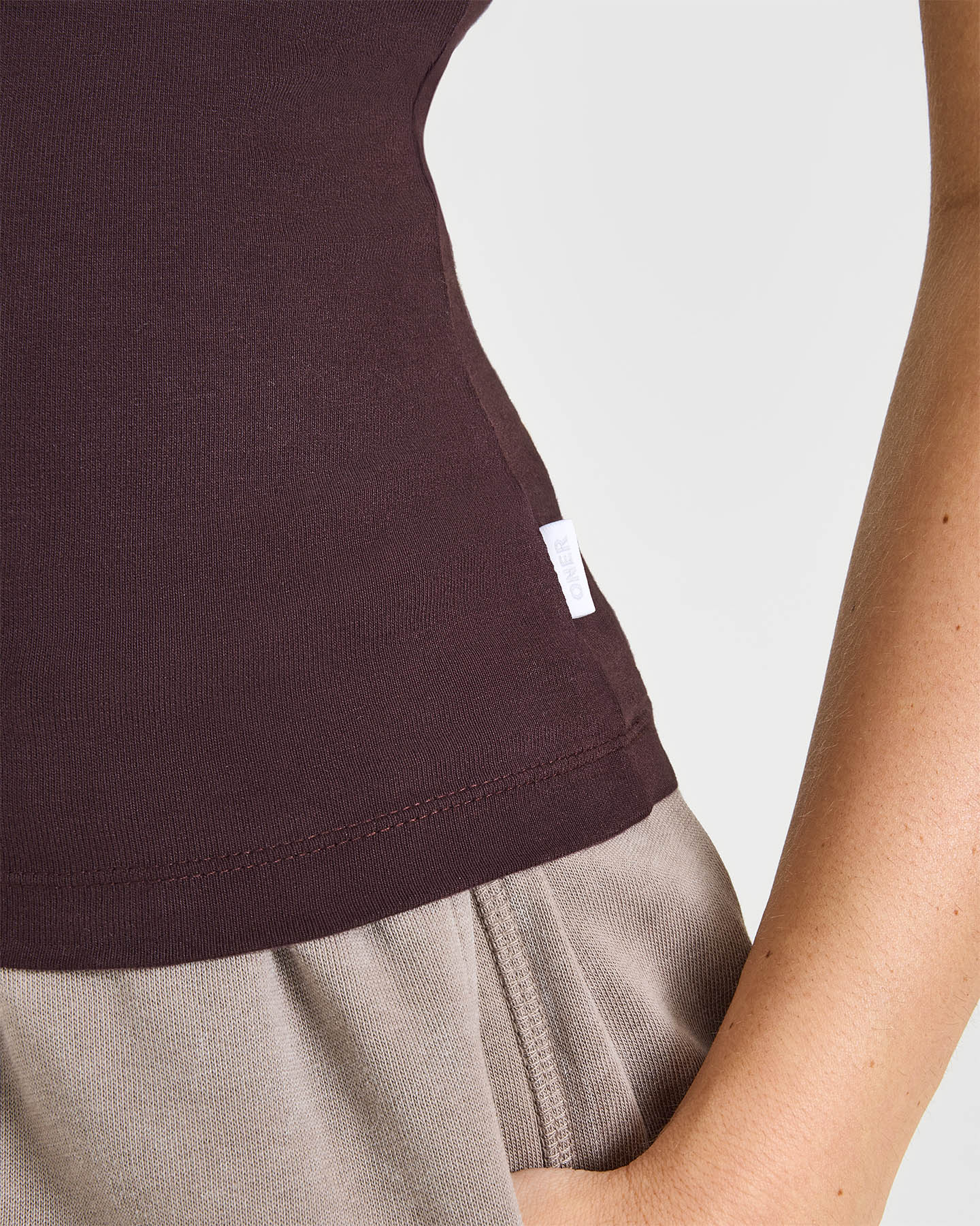 Cotton Fitted Vest | Plum Brown - Image 5