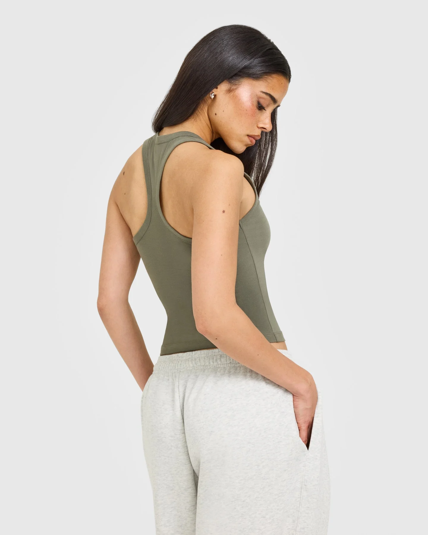 Cotton Fitted Vest with Grey Logo | Alpine Green - Image 4