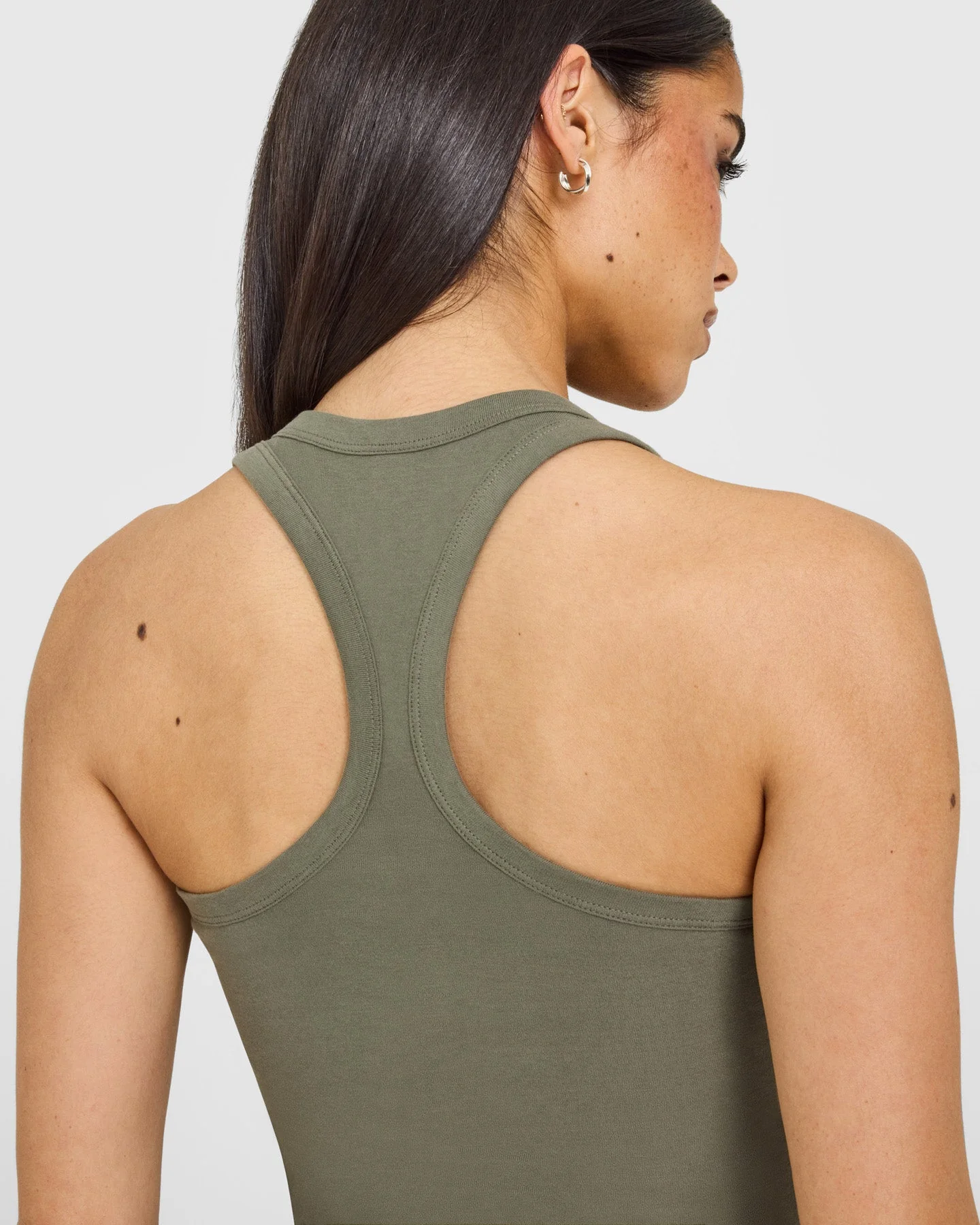 Cotton Fitted Vest with Grey Logo | Alpine Green - Image 6