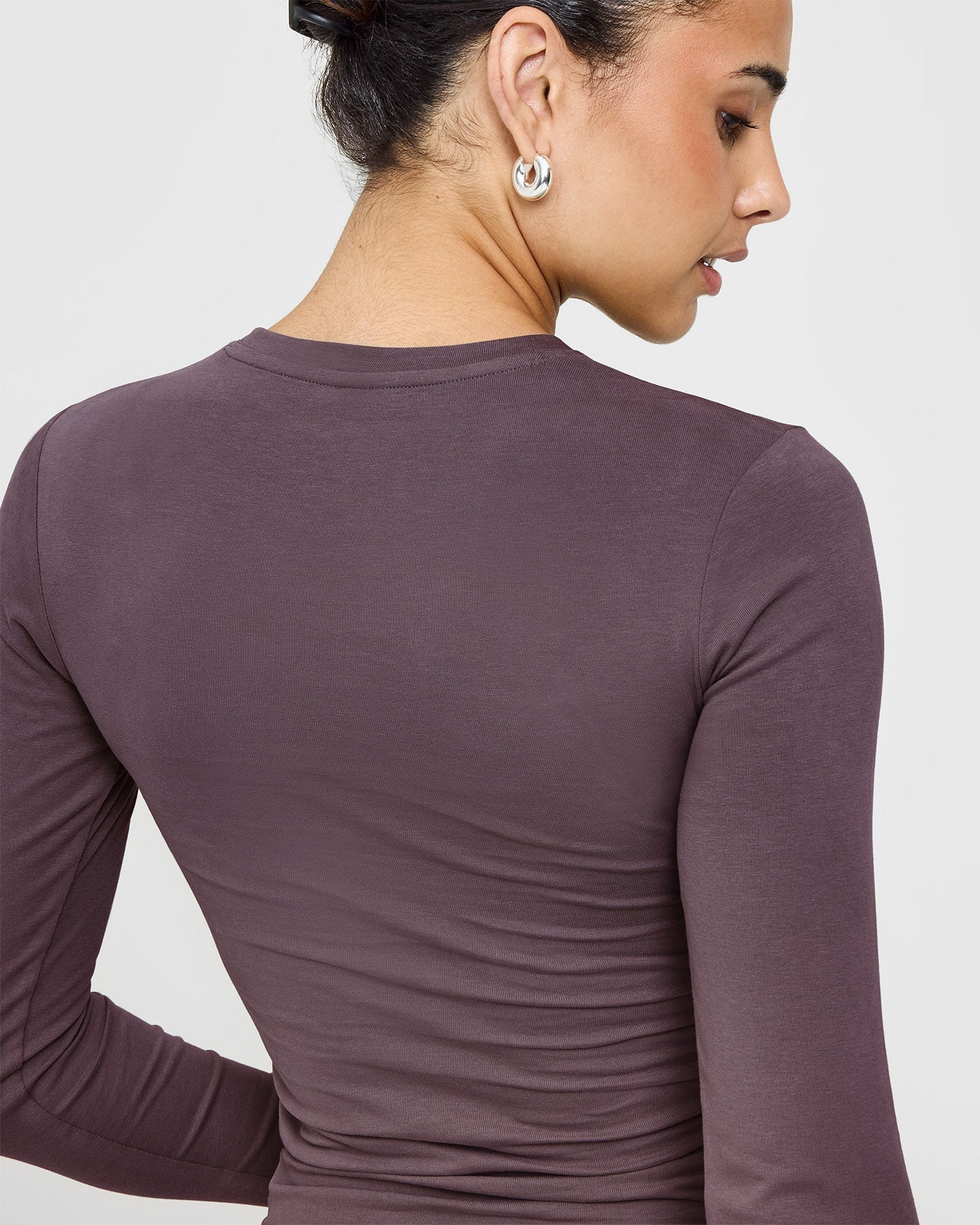 Cotton Icon Long Sleeve Top | Umber Brown - Image 4