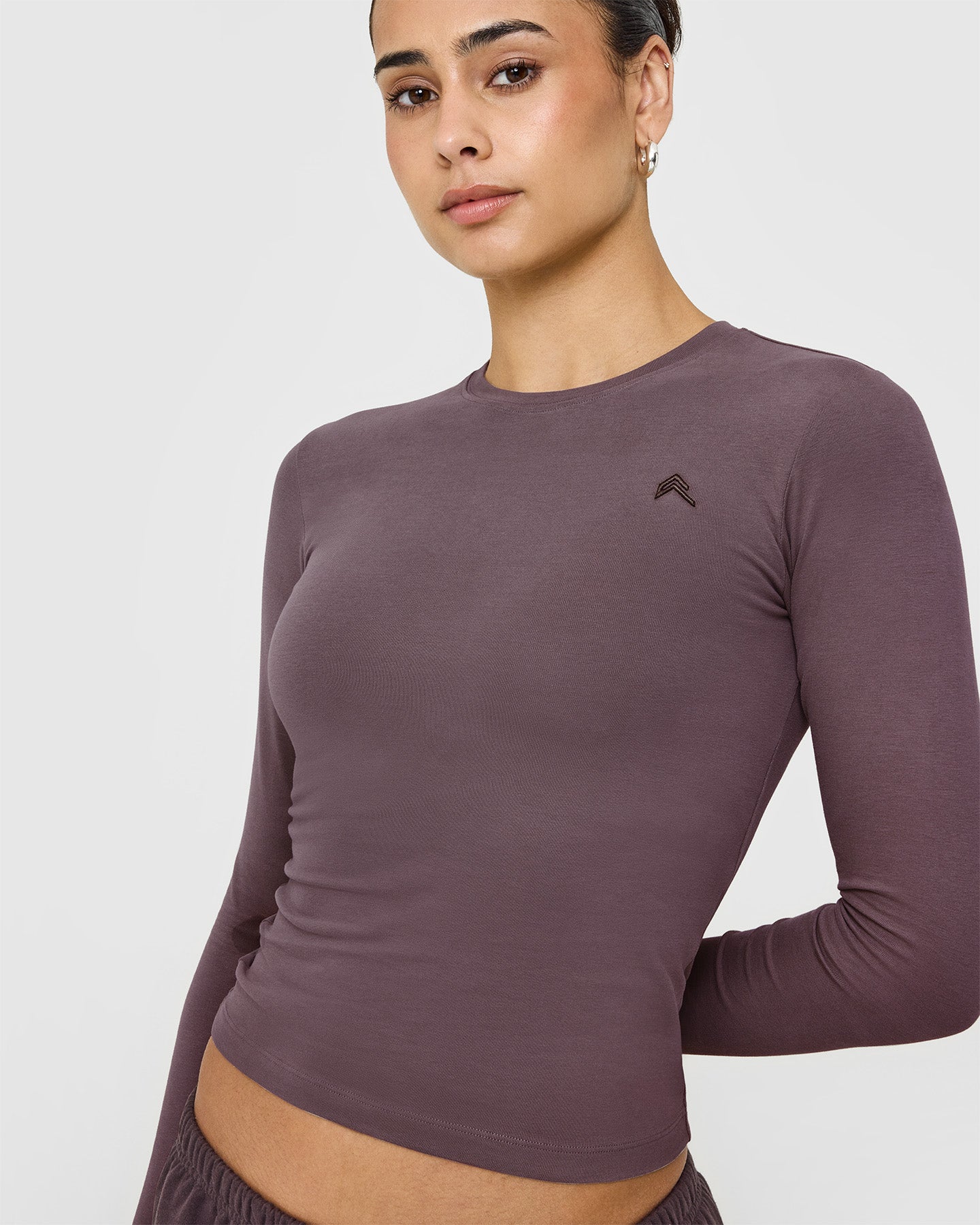 Cotton Icon Long Sleeve Top | Umber Brown - Image 5