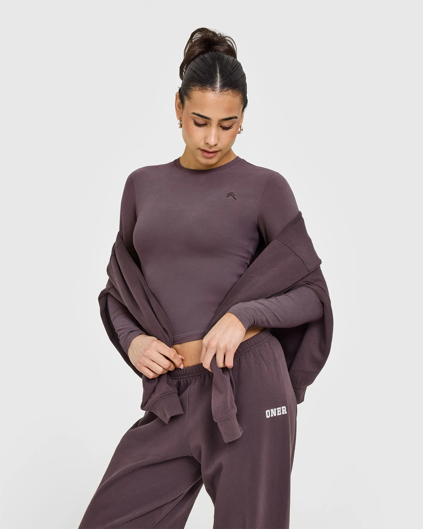 Cotton Icon Long Sleeve Top | Umber Brown - Image 6