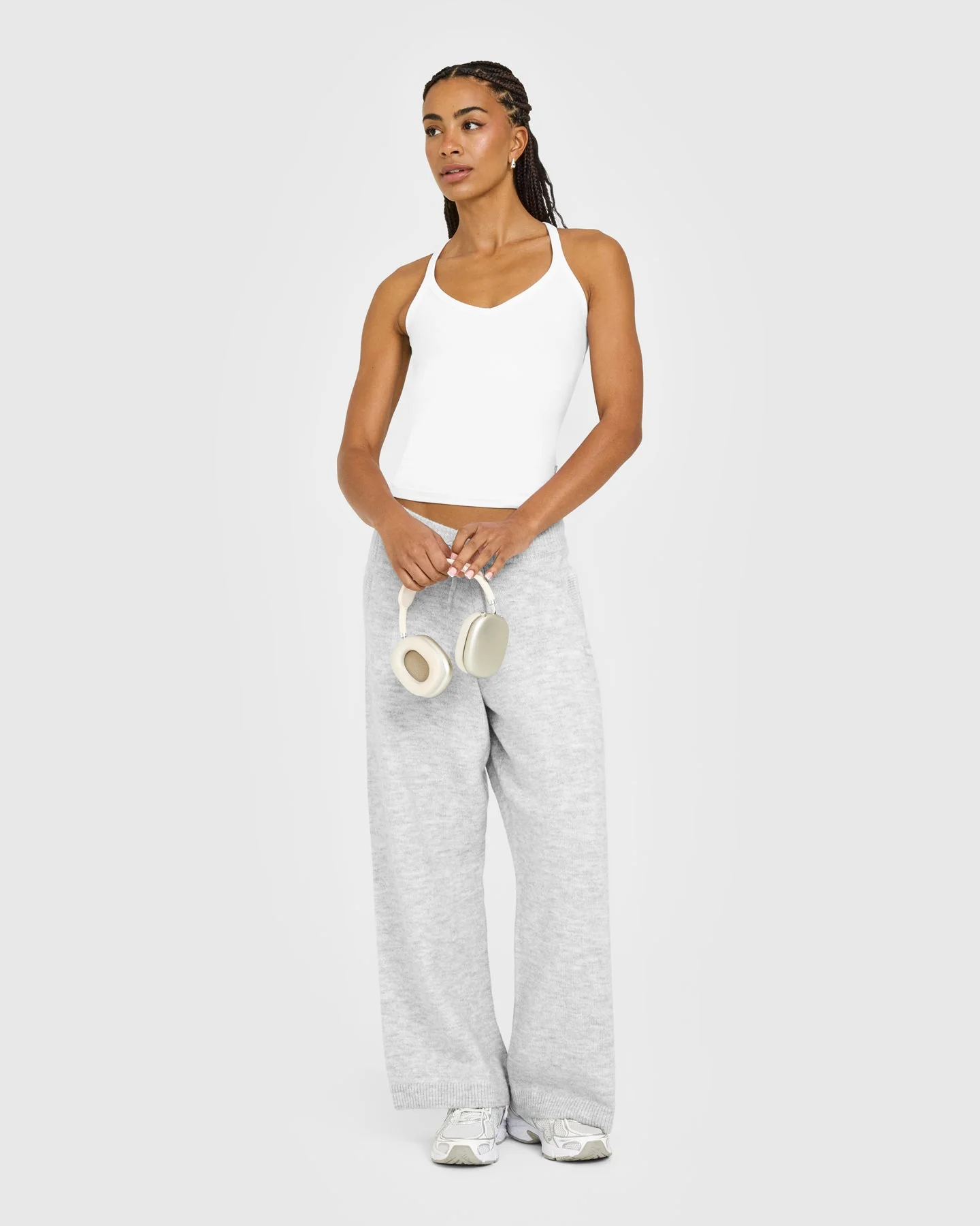 Cotton Racer Back Fitted Vest | White - Image 3