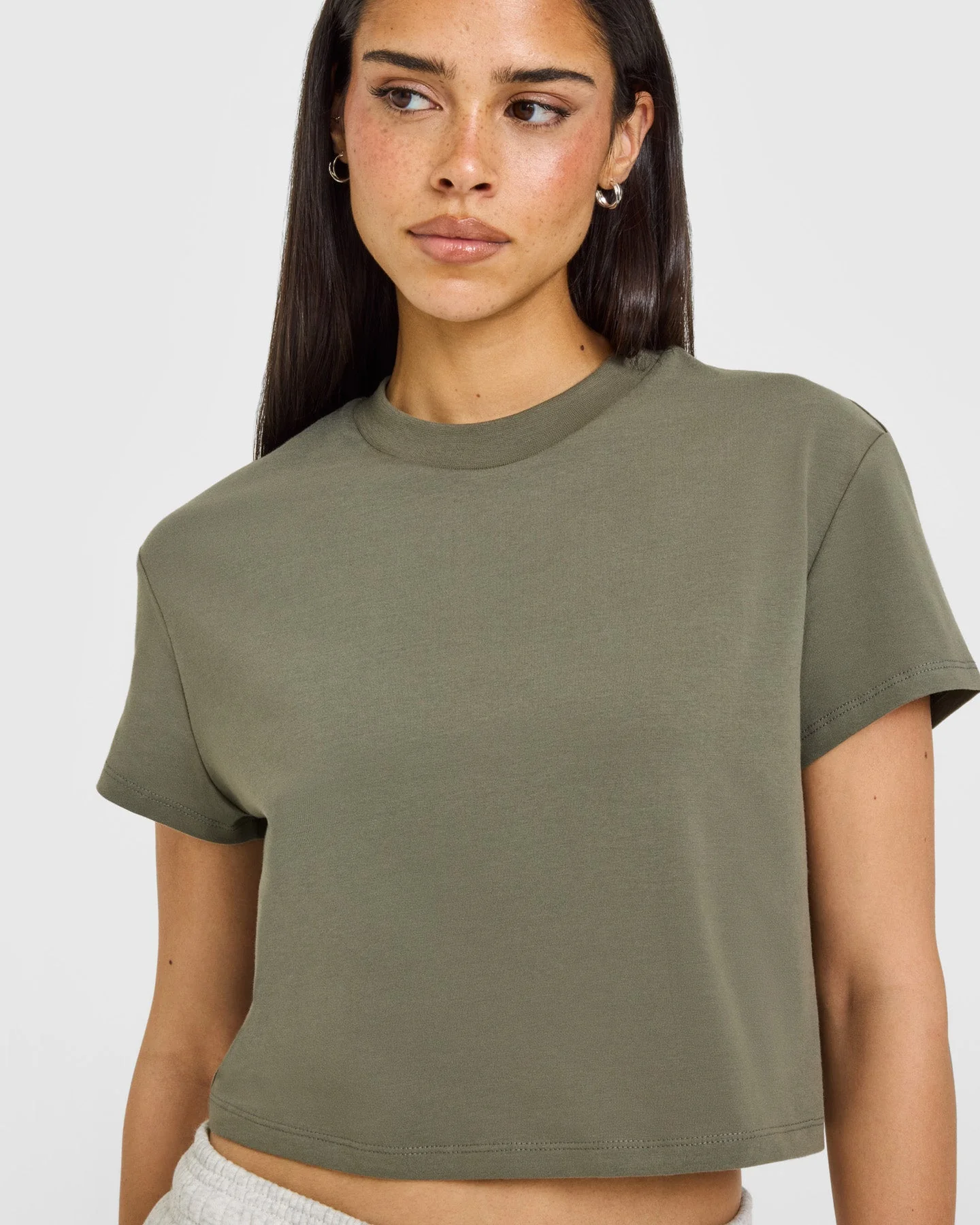 Cotton Relaxed T-Shirt with Grey Logo | Alpine Green - Image 2