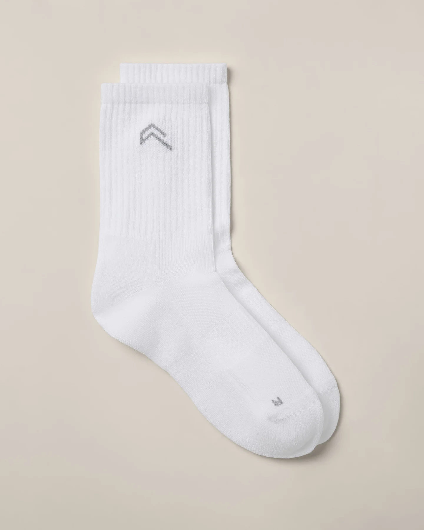 Crew Socks 3 Pack with Grey Logo | White - Image 5