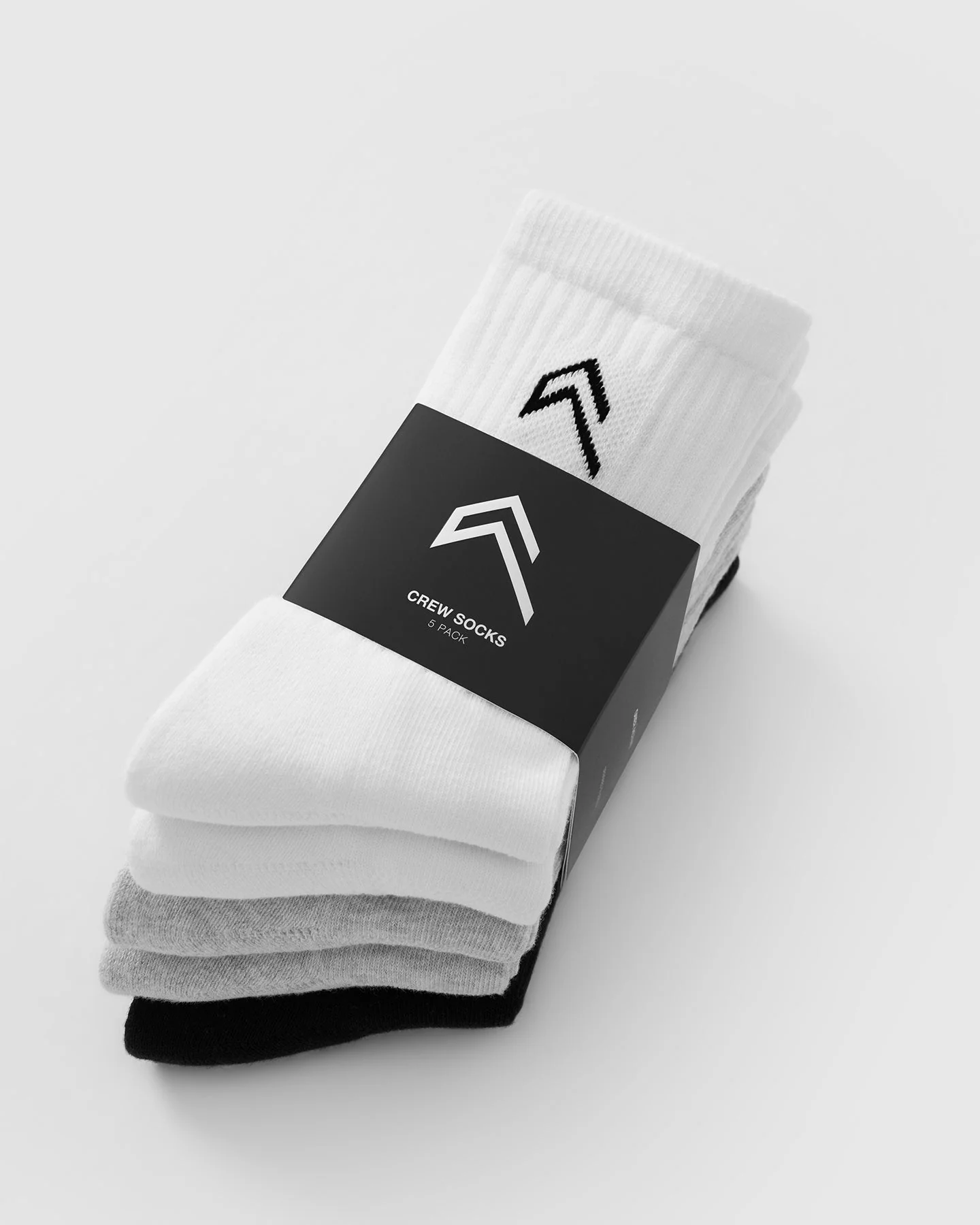 Crew Socks 5 Pack | Grey/White/Black - Image 6