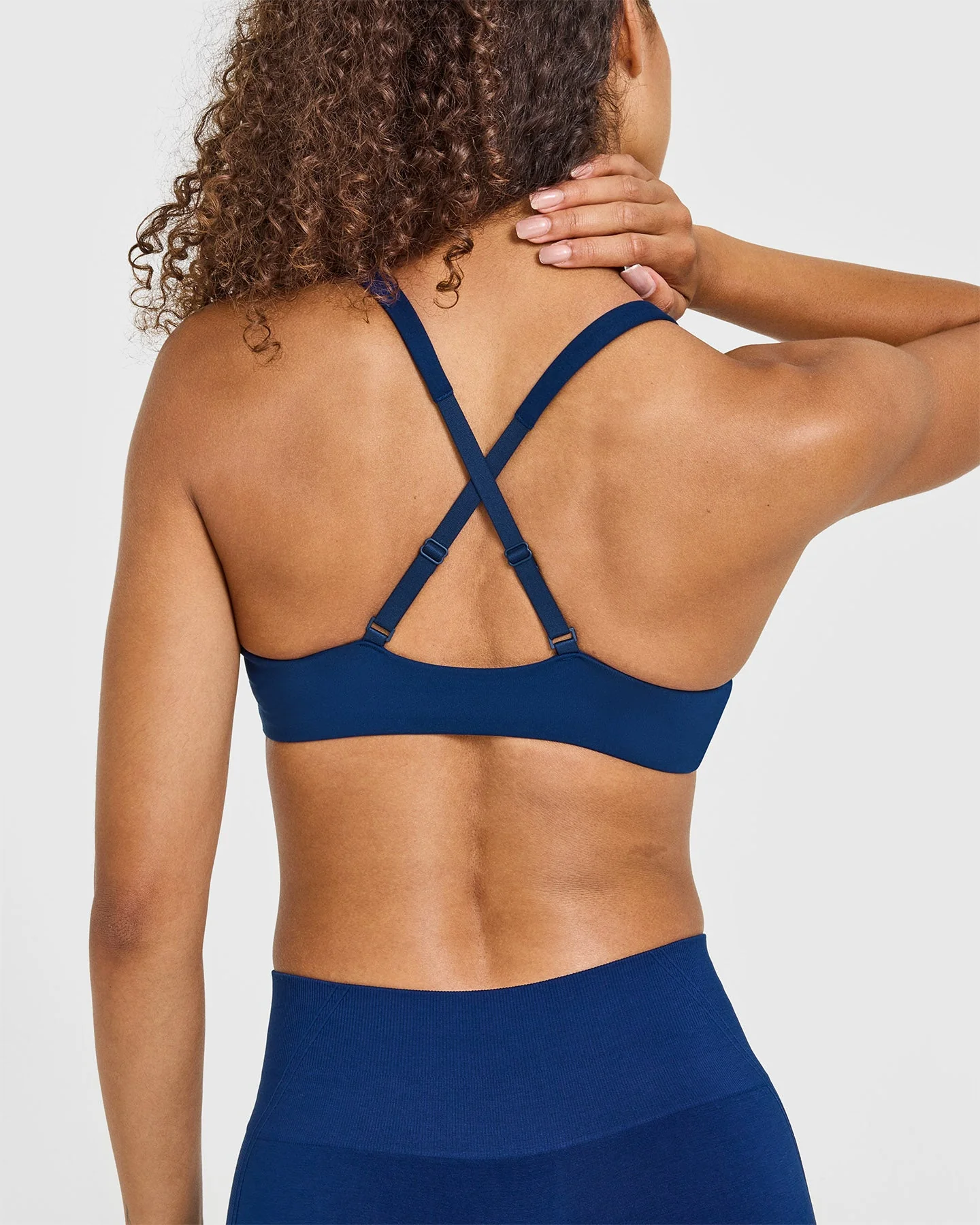 EasyLift™ Cross Back Sports Bra with White Logo | Midnight - Image 6