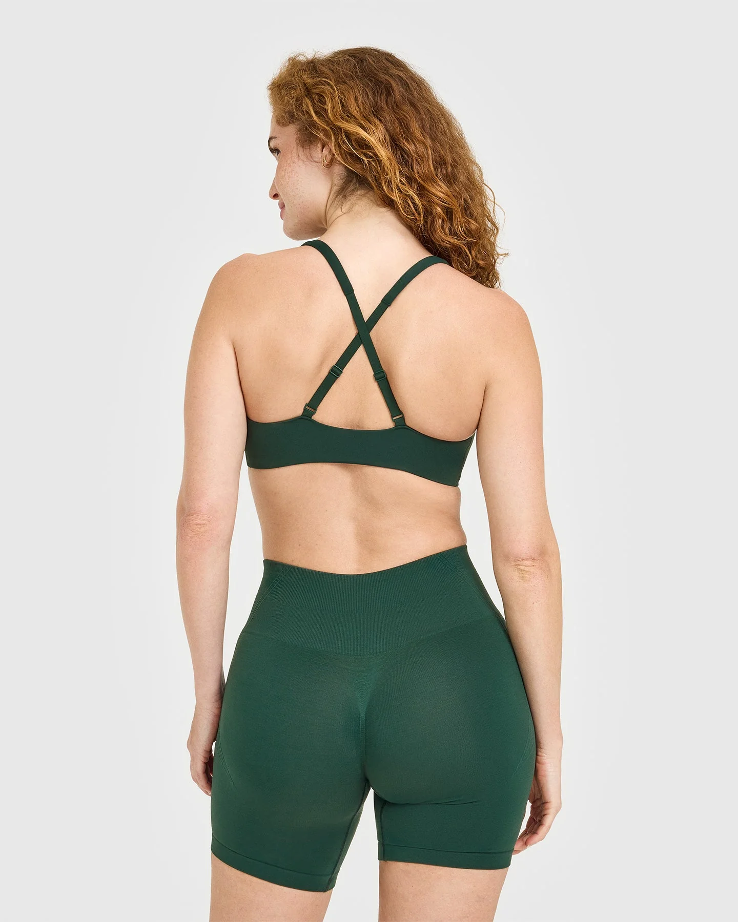 EasyLift™ Cross Back Sports Bra with White Logo | Racing Green - Image 2