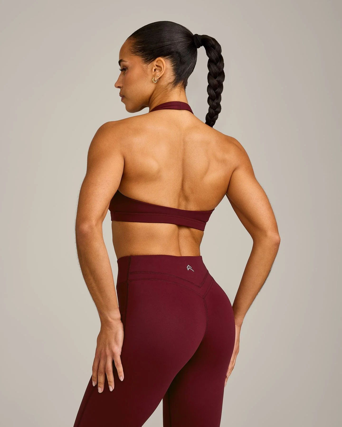 EasyLift™ Halter Bralette with Grey Logo | Rosewood - Image 2