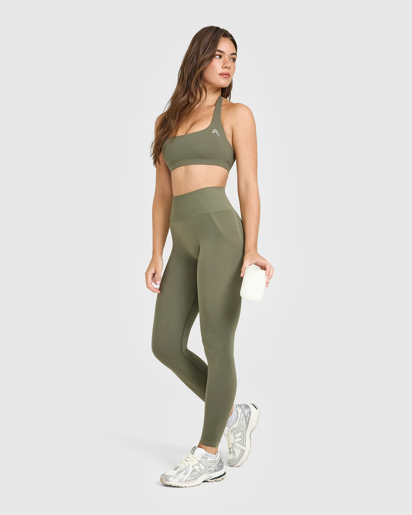 EasyLift™ Halter Bralette with White Logo | Alpine Green - Image 6