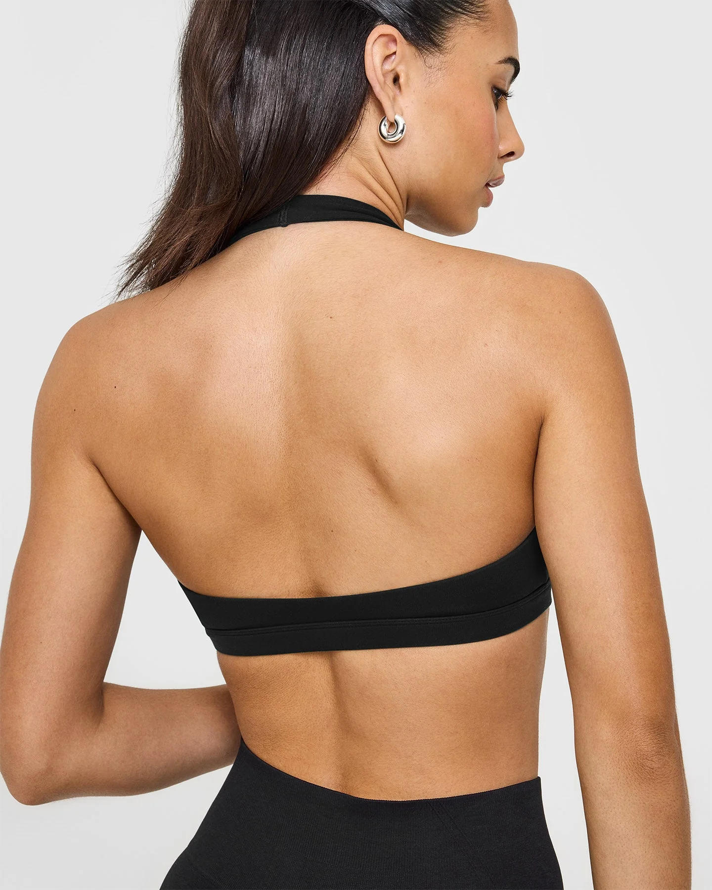 EasyLift™ Halter Bralette with White Logo | Black - Image 5