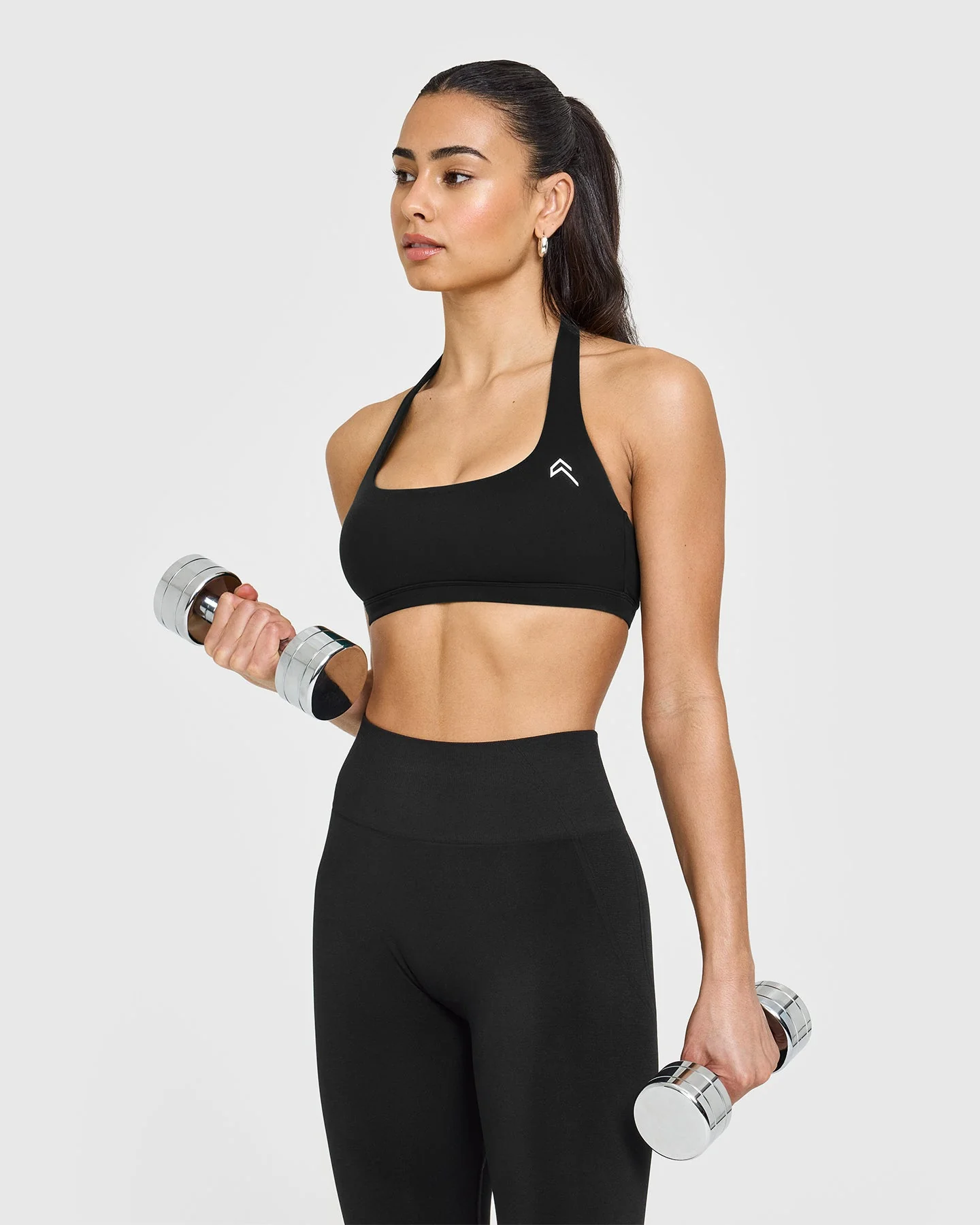 EasyLift™ Halter Bralette with White Logo | Black - Image 6