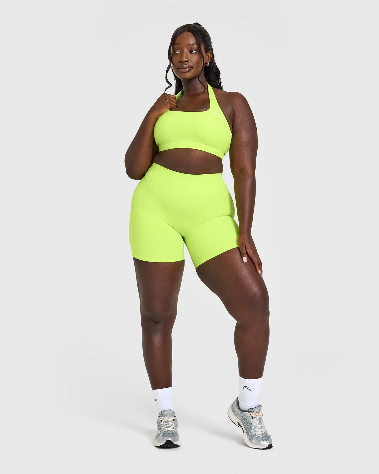 EasyLift™ Halter Bralette with White Logo | Citrus Green - Image 3