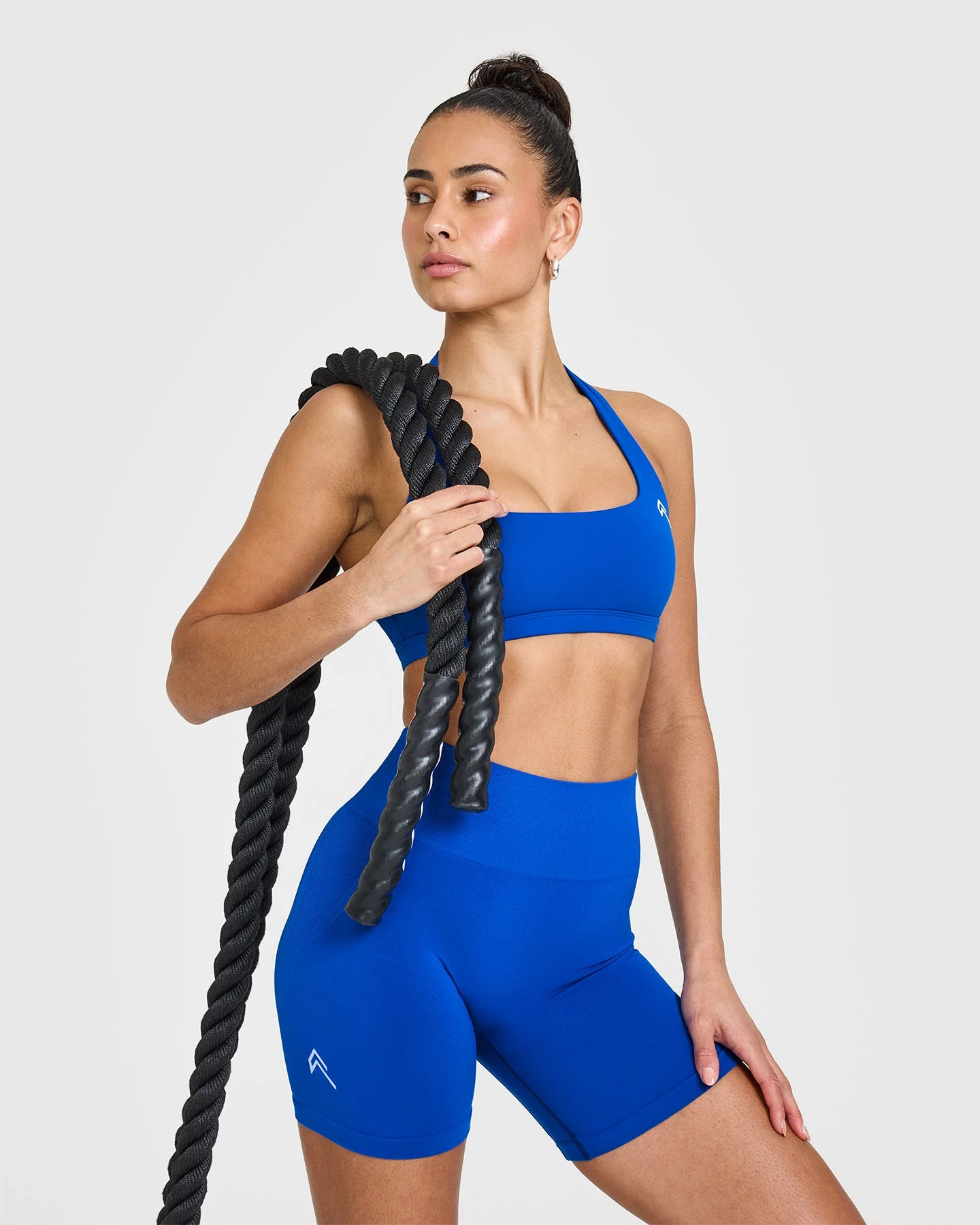 EasyLift™ Halter Bralette with White Logo | Cobalt Blue - Image 6
