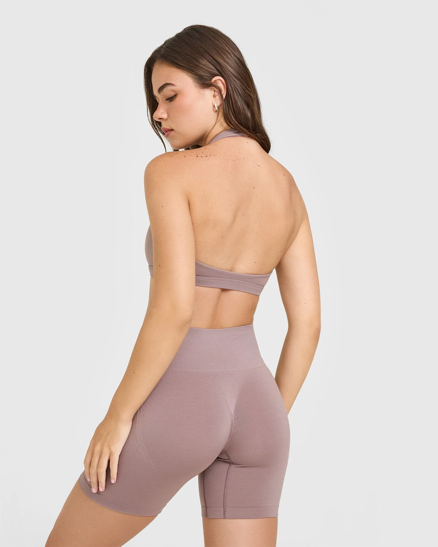 EasyLift™ Halter Bralette with White Logo | Dusty Purple - Image 2