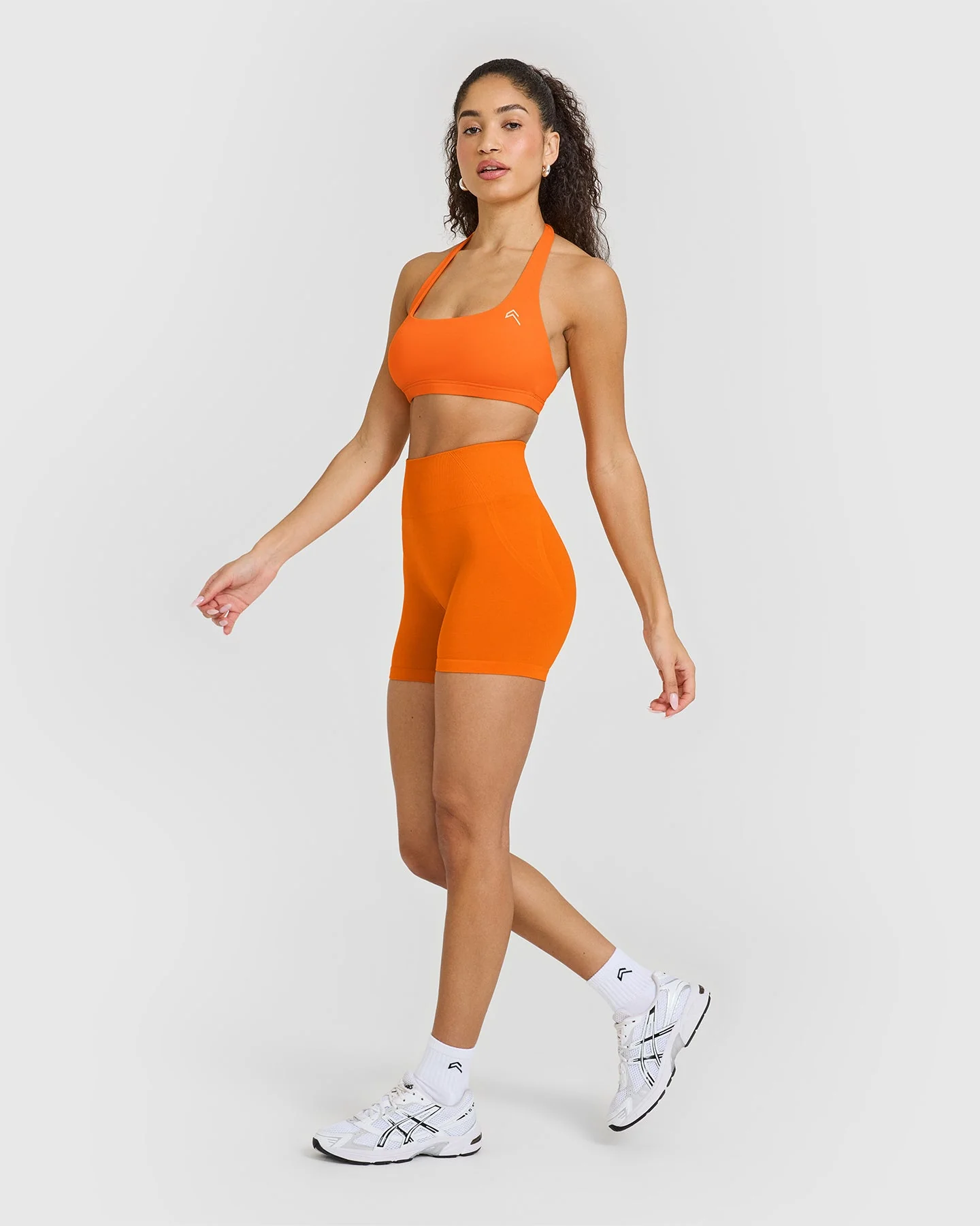 EasyLift™ Halter Bralette with White Logo | Flame Orange - Image 3