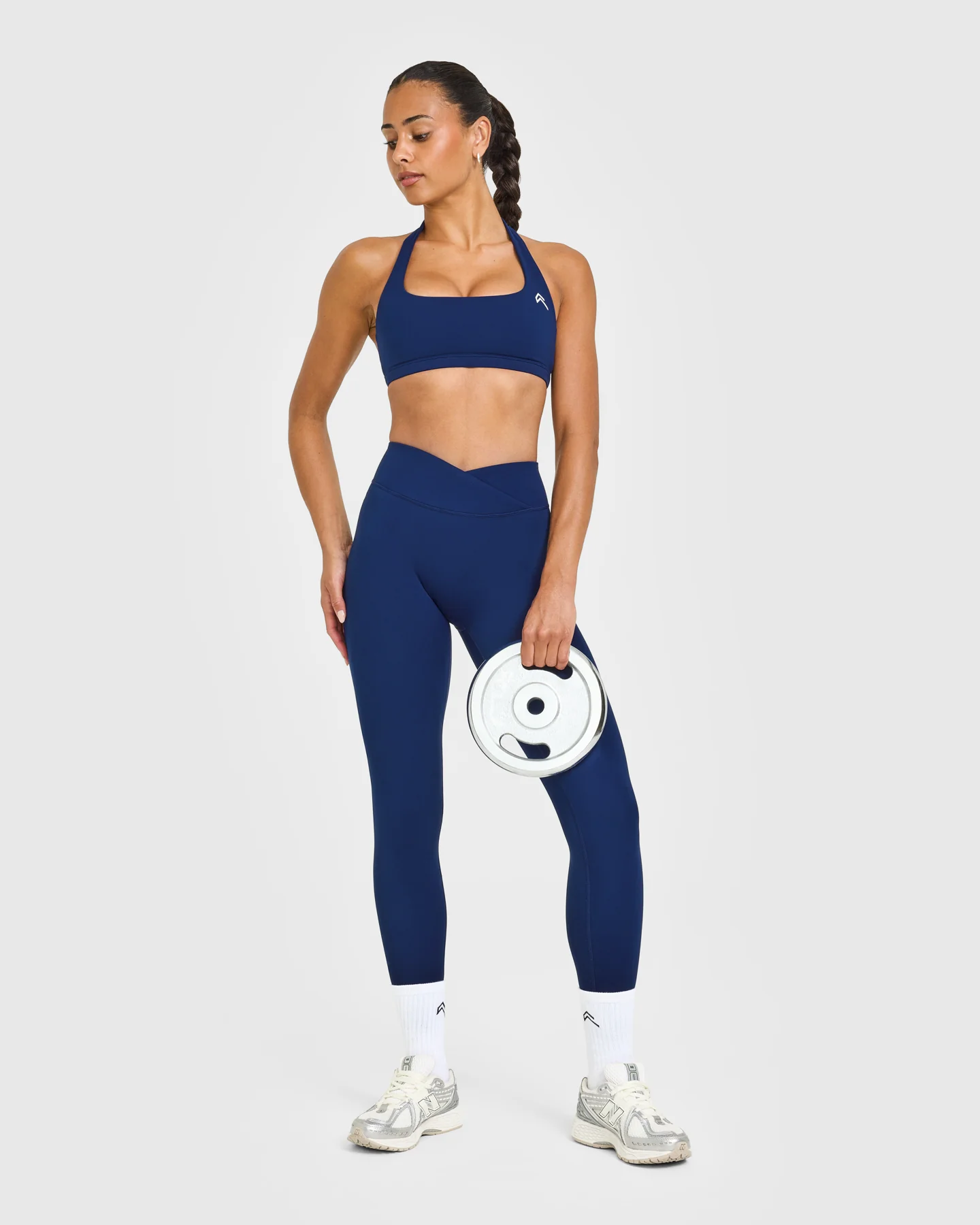 EasyLift™ Halter Bralette with White Logo | Midnight - Image 3
