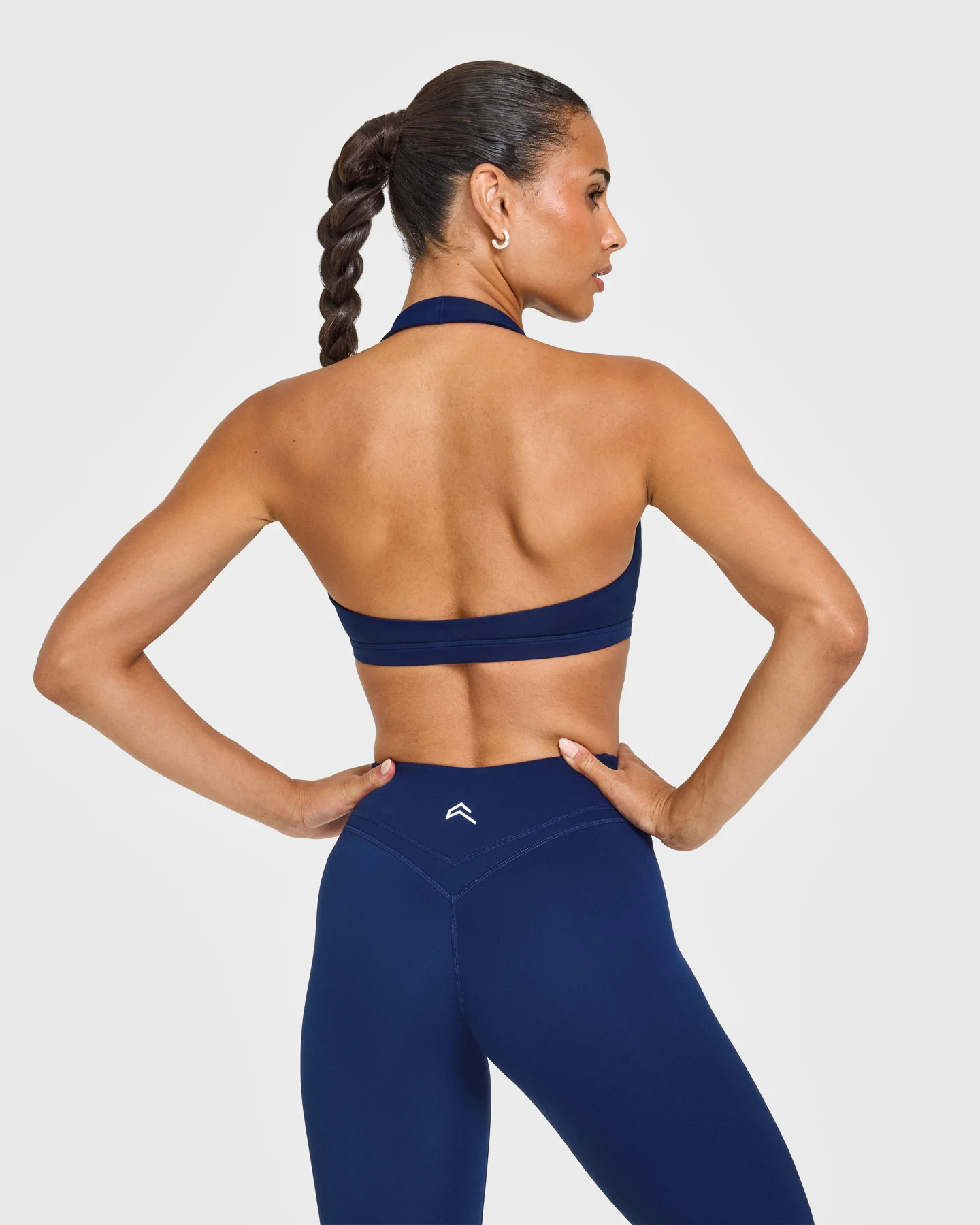 EasyLift™ Halter Bralette with White Logo | Midnight - Image 4