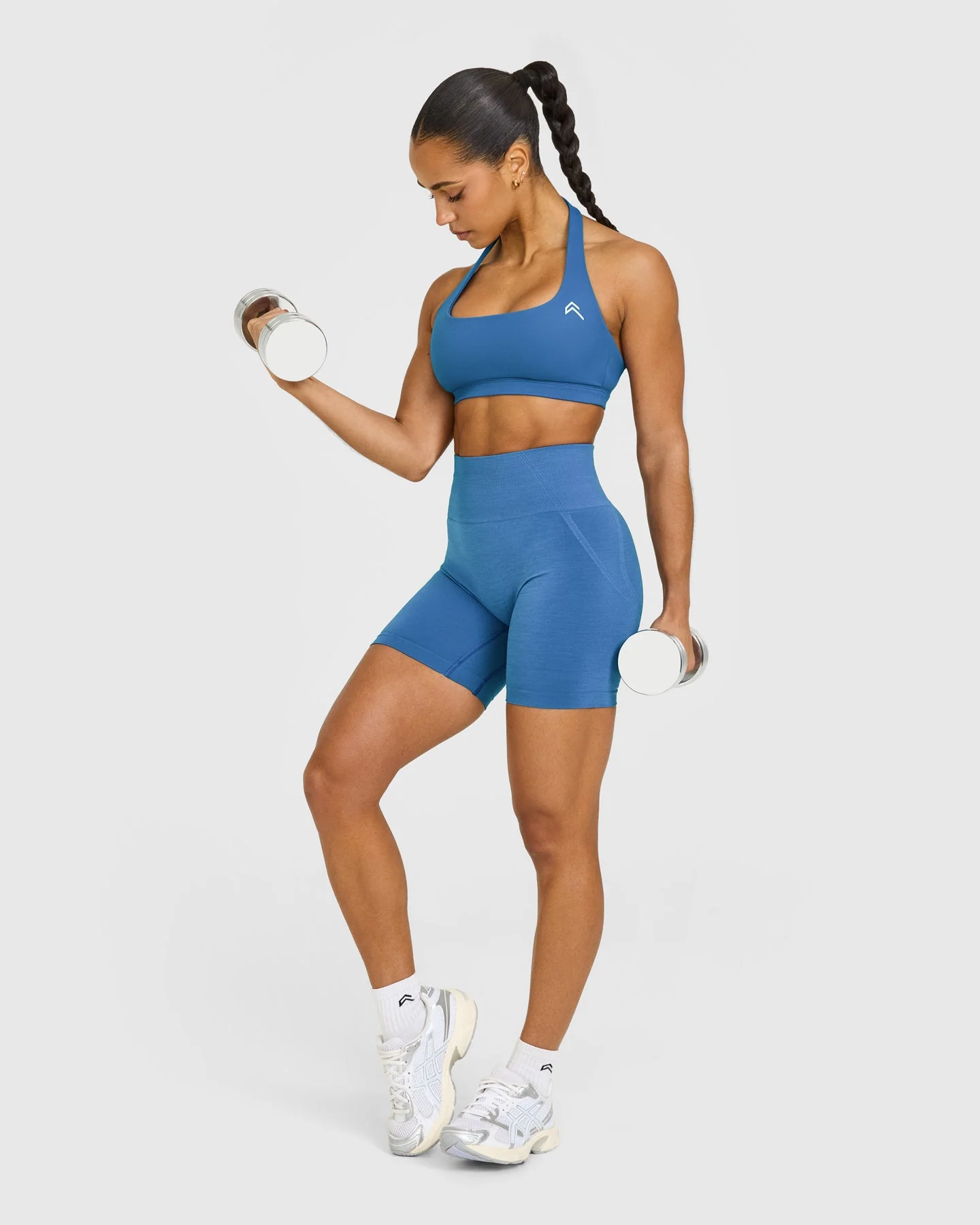 EasyLift™ Halter Bralette with White Logo | Ocean Blue - Image 3