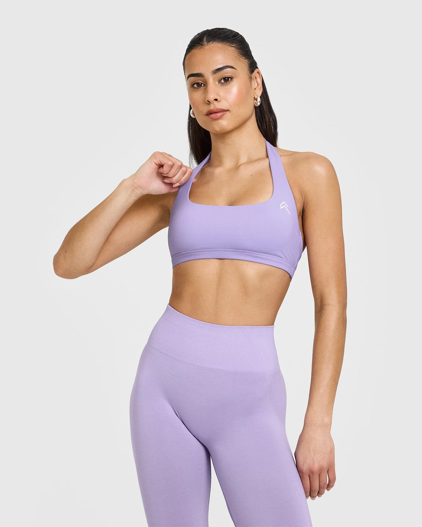 EasyLift™ Halter Bralette with White Logo | Wisteria Purple