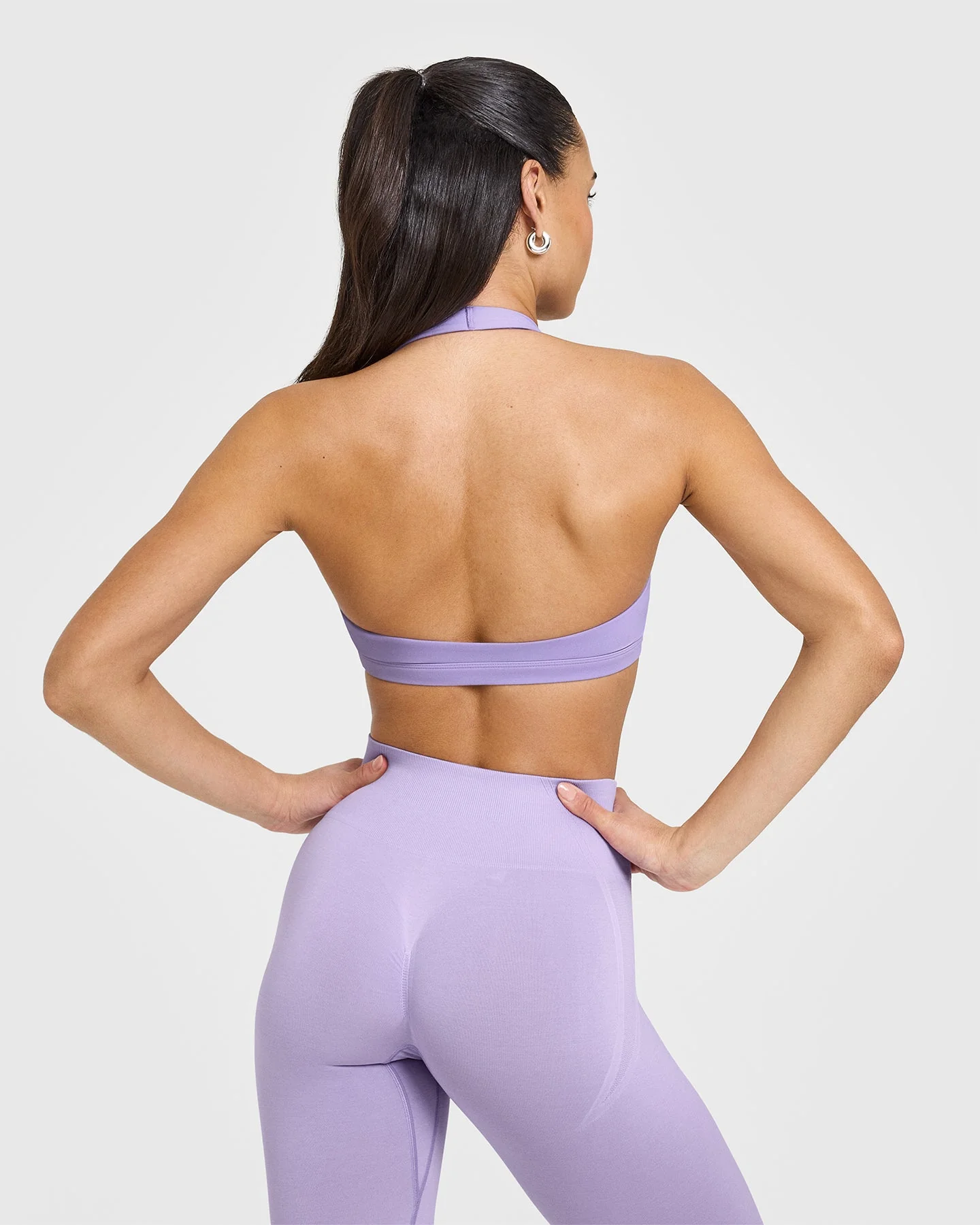 EasyLift™ Halter Bralette with White Logo | Wisteria Purple - Image 2