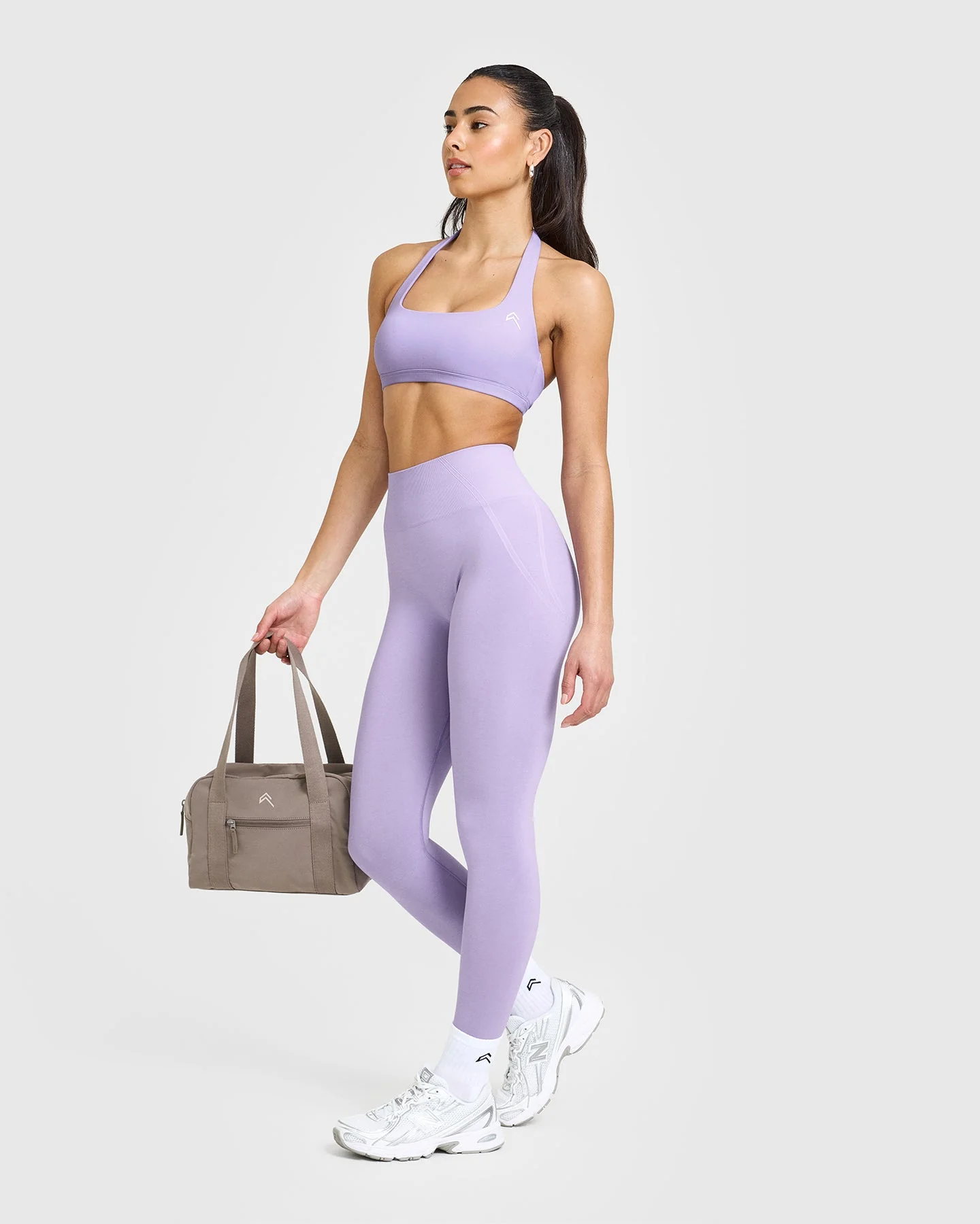 EasyLift™ Halter Bralette with White Logo | Wisteria Purple - Image 3