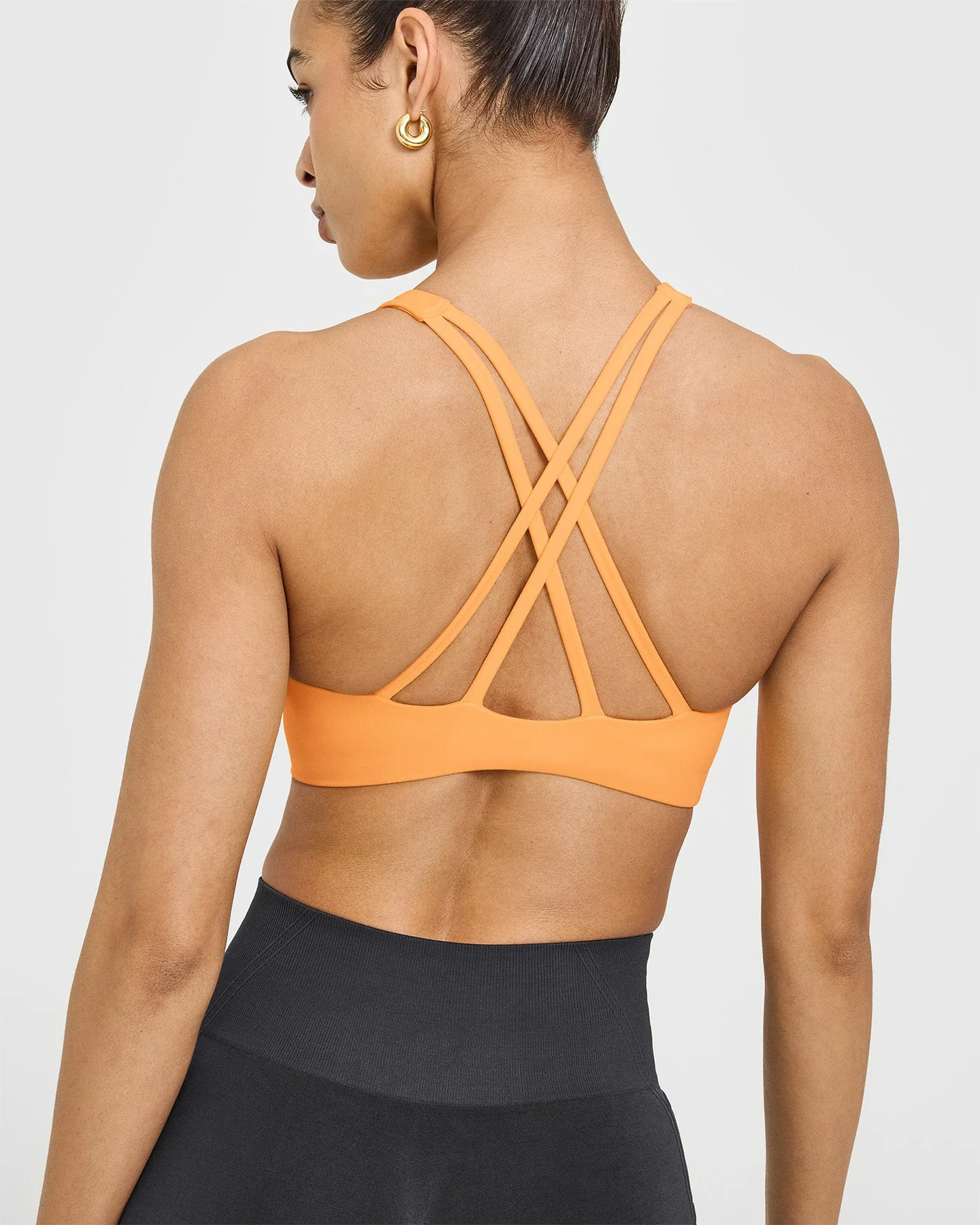 EasyLift™ High Neck Sports Bra with White Logo | Powdered Orange - Image 6