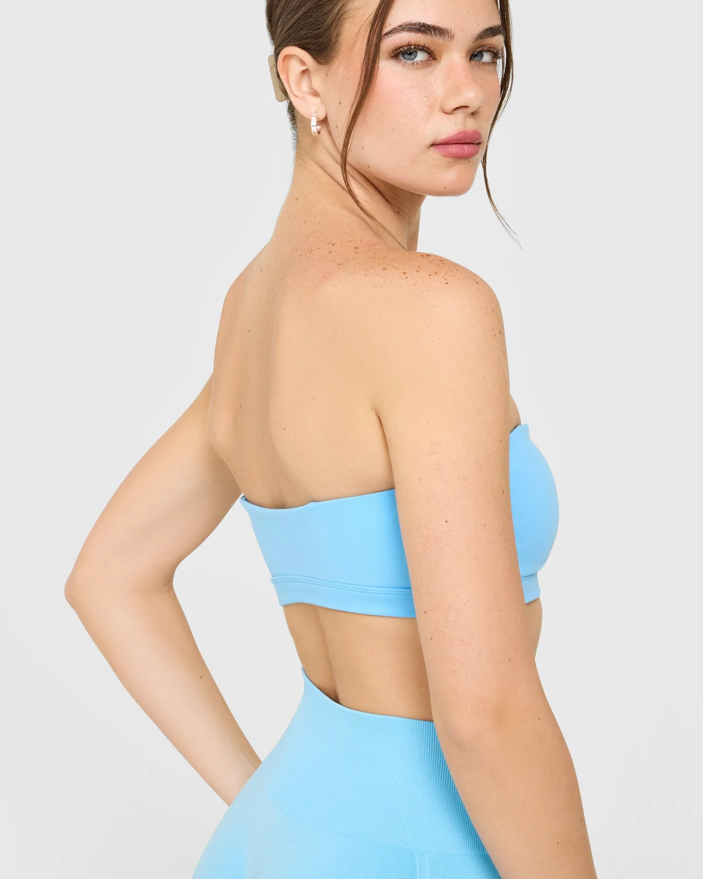 EasyLift™ Multi Way Bandeau Bralette with White Logo | Arctic Blue - Image 4