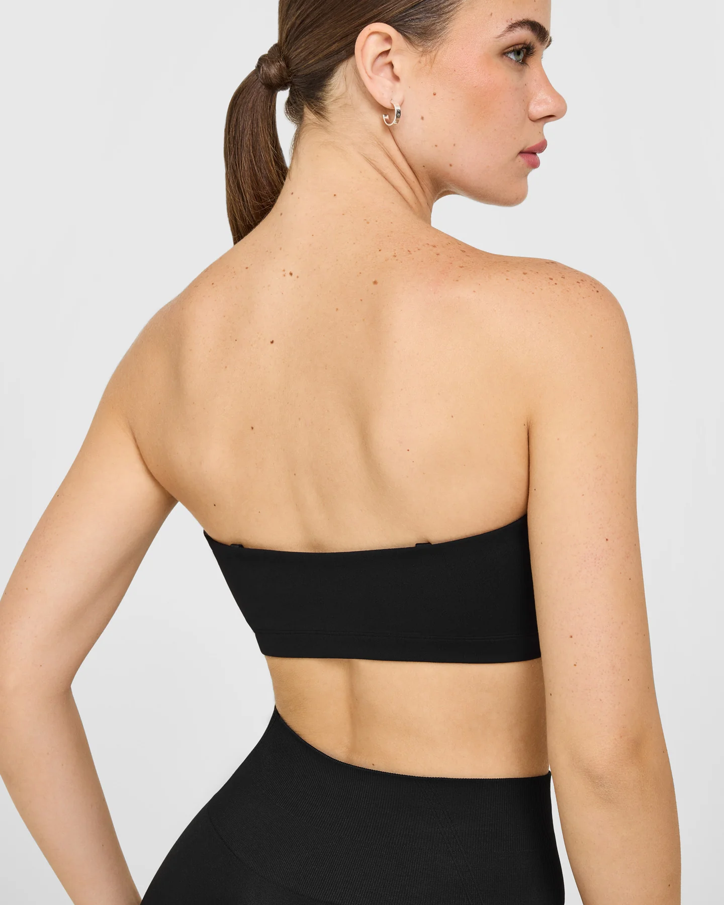 EasyLift™ Multi Way Bandeau Bralette with White Logo | Black - Image 4