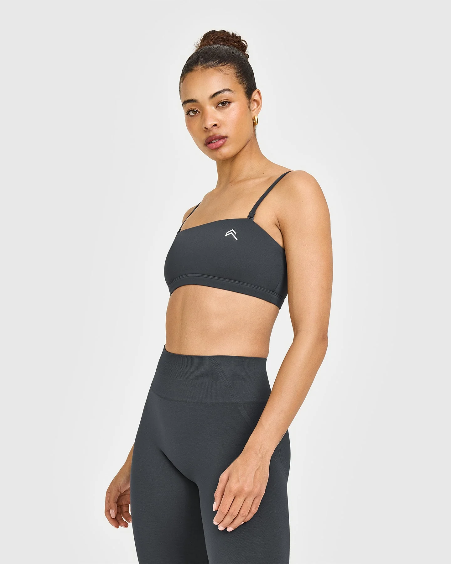 EasyLift™ Multi Way Bandeau Bralette with White Logo | Coal