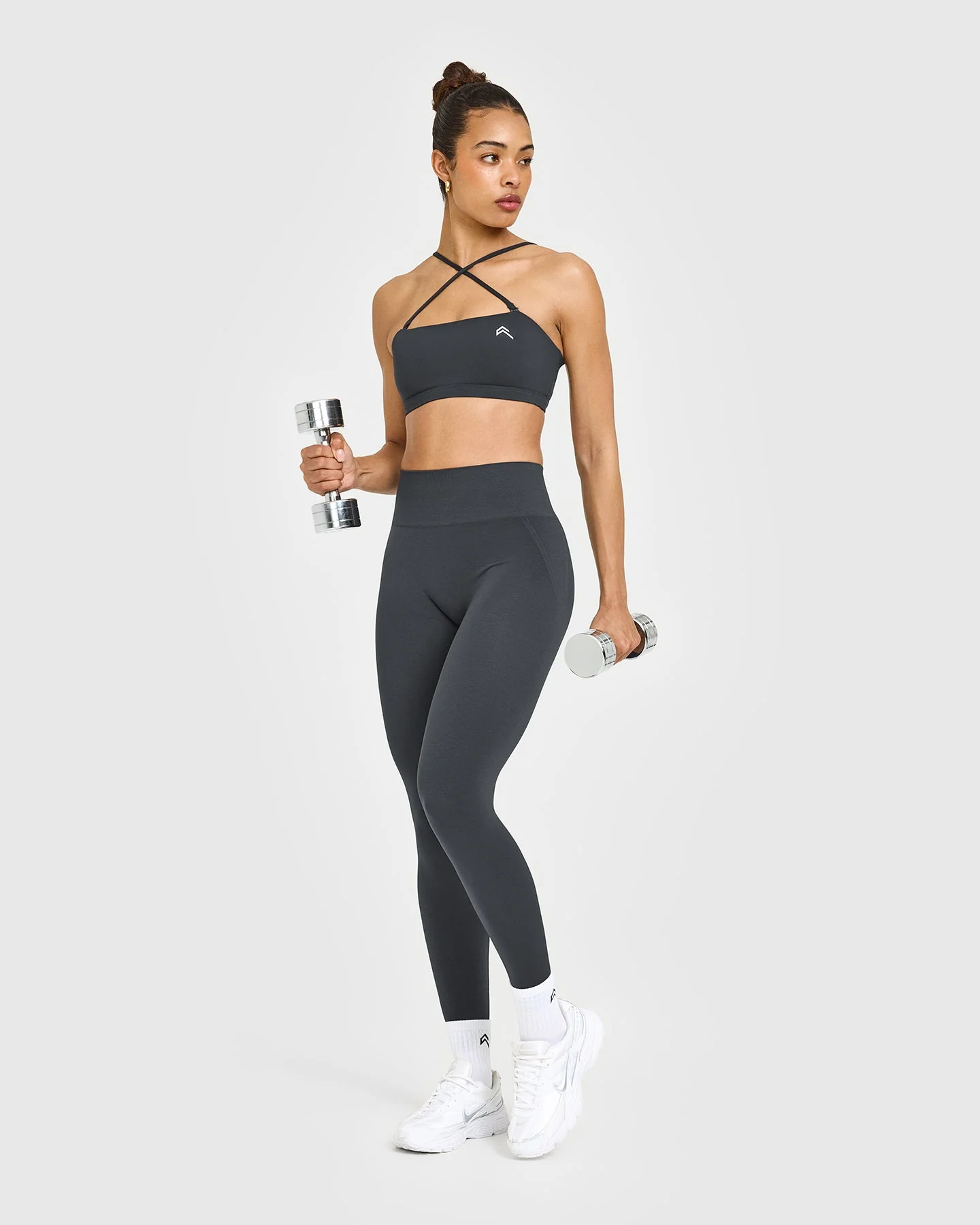EasyLift™ Multi Way Bandeau Bralette with White Logo | Coal - Image 3