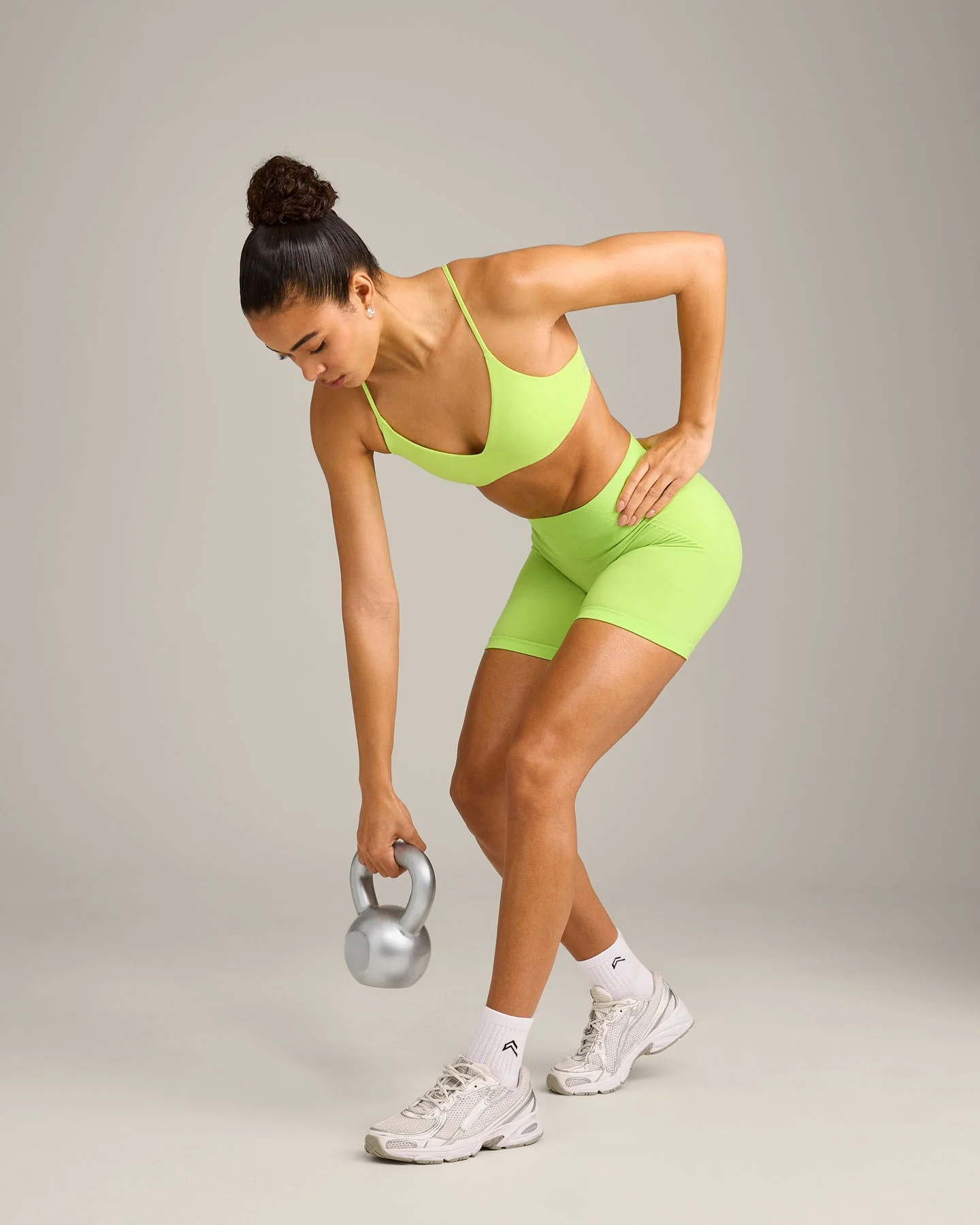 EasyLift™ Ultra Minimal Bralette with Grey Logo | Citrus Green - Image 3