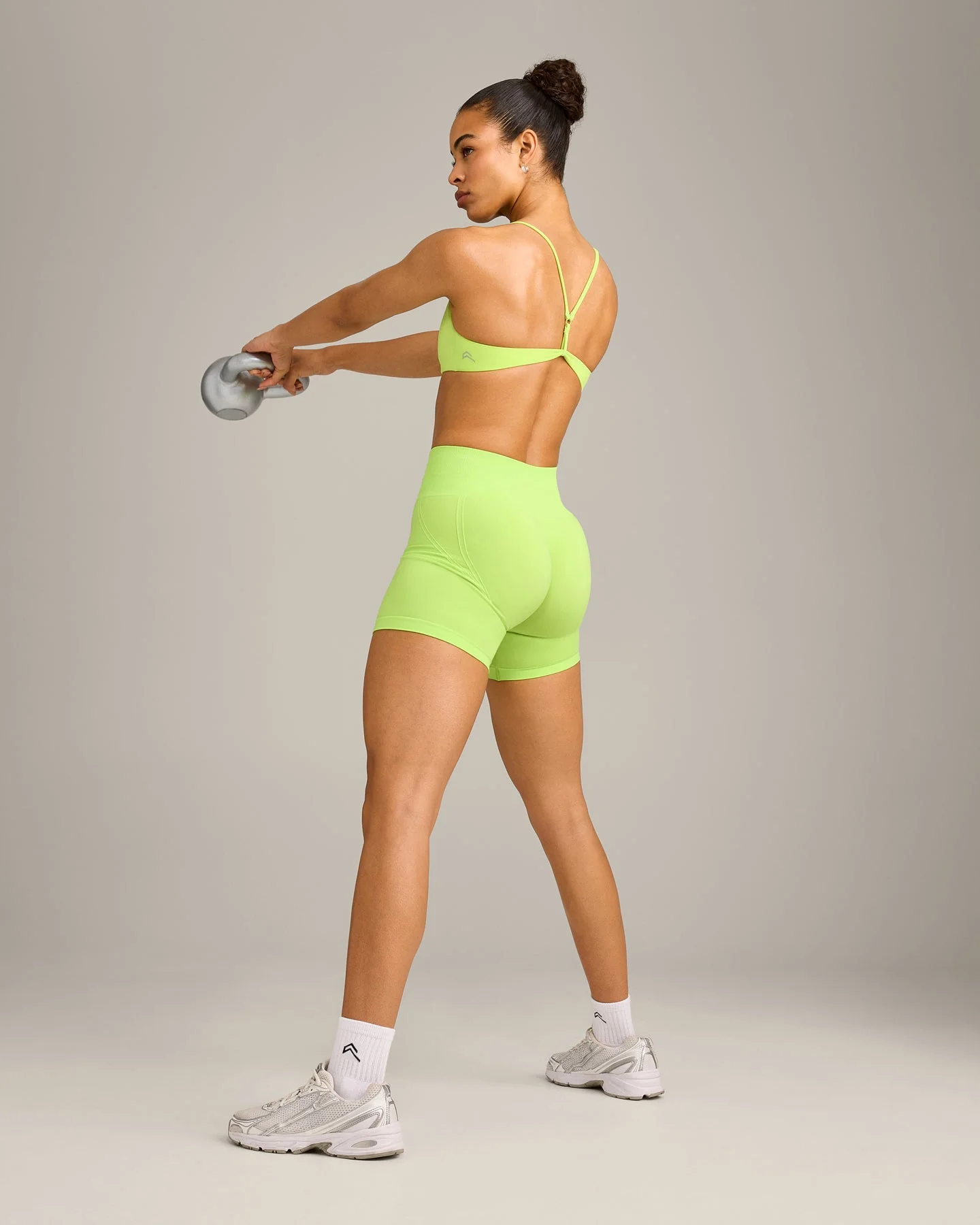 EasyLift™ Ultra Minimal Bralette with Grey Logo | Citrus Green - Image 6