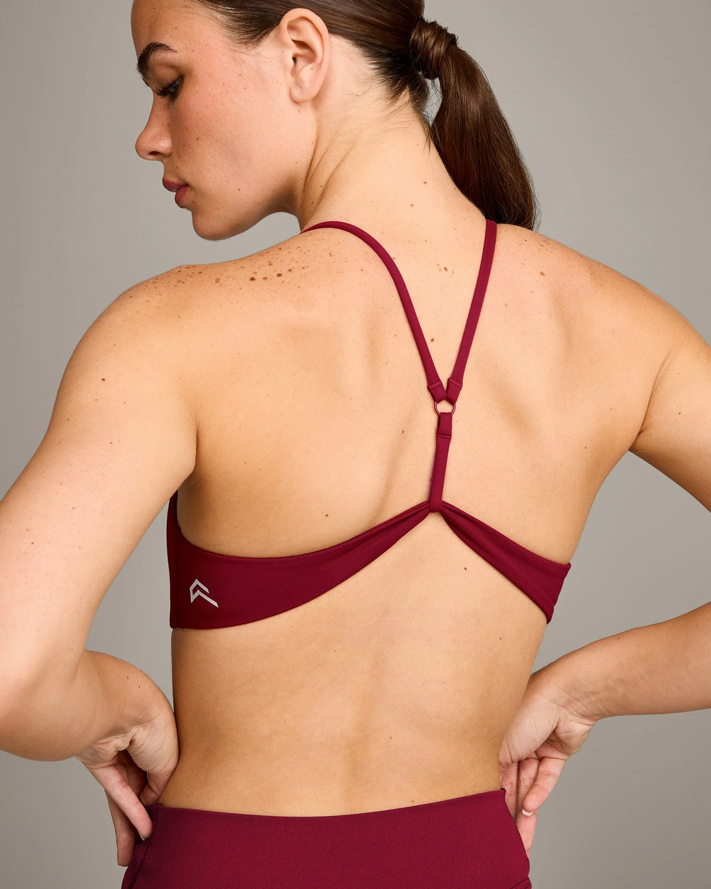 EasyLift™ Ultra Minimal Bralette with Grey Logo | Ruby Red - Image 4
