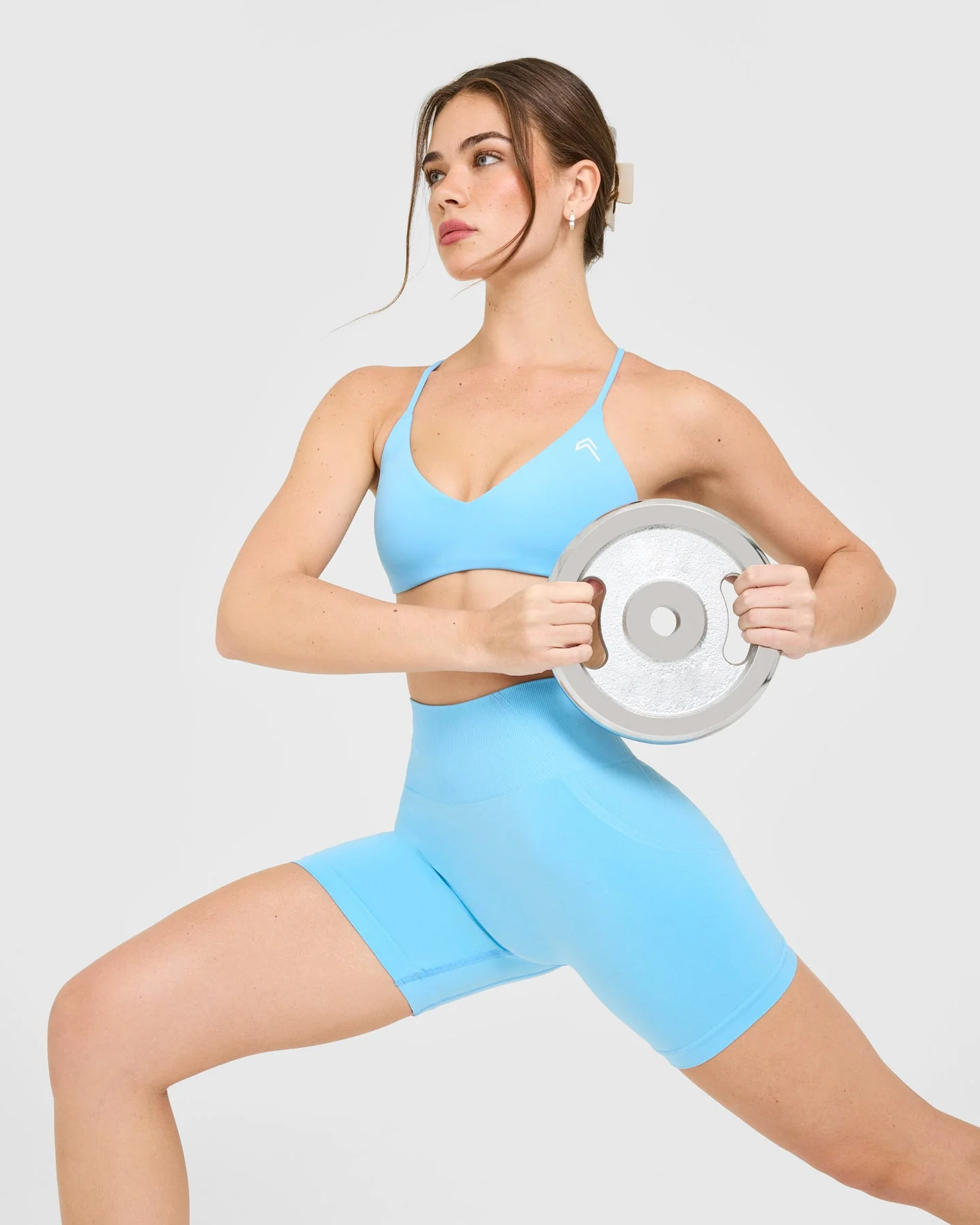EasyLift™ Ultra Minimal Bralette with White Logo | Arctic Blue - Image 6